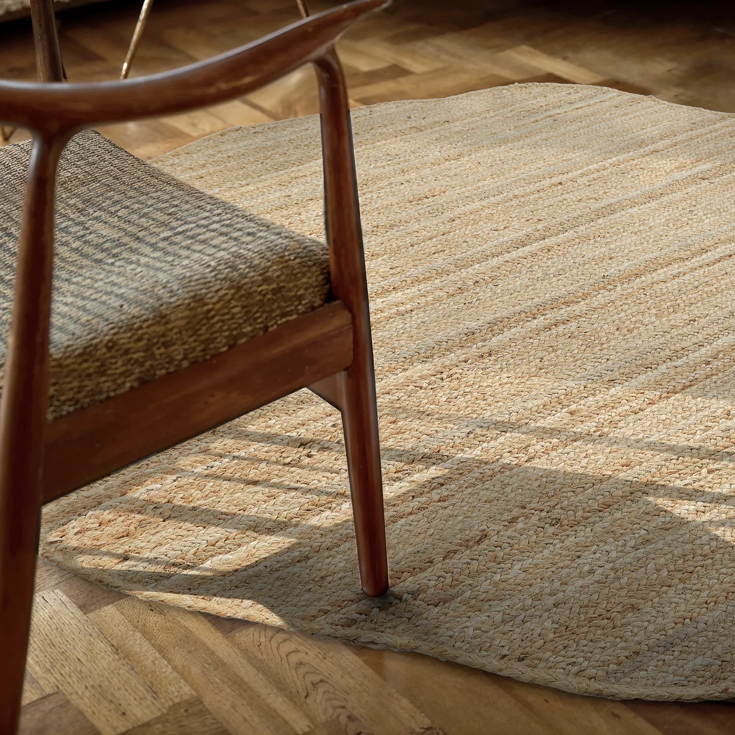 Unregelmäßig runder Juteteppich - San Francisco (jute)