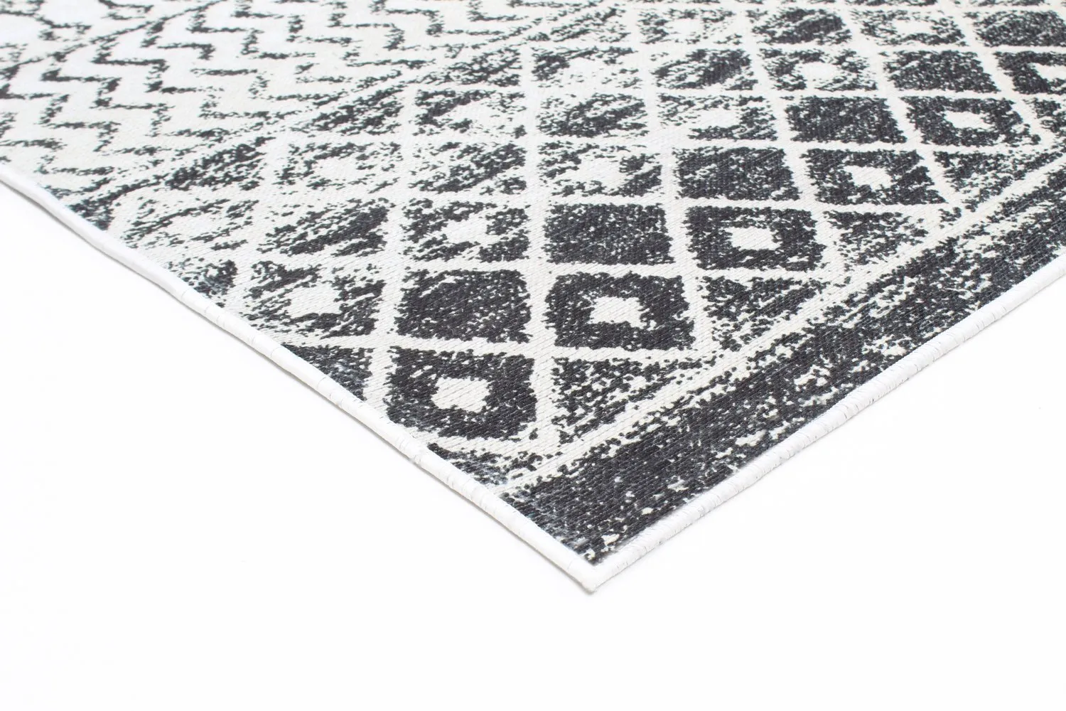 Wilton-Teppich - Ovada (schwarz/weiß)