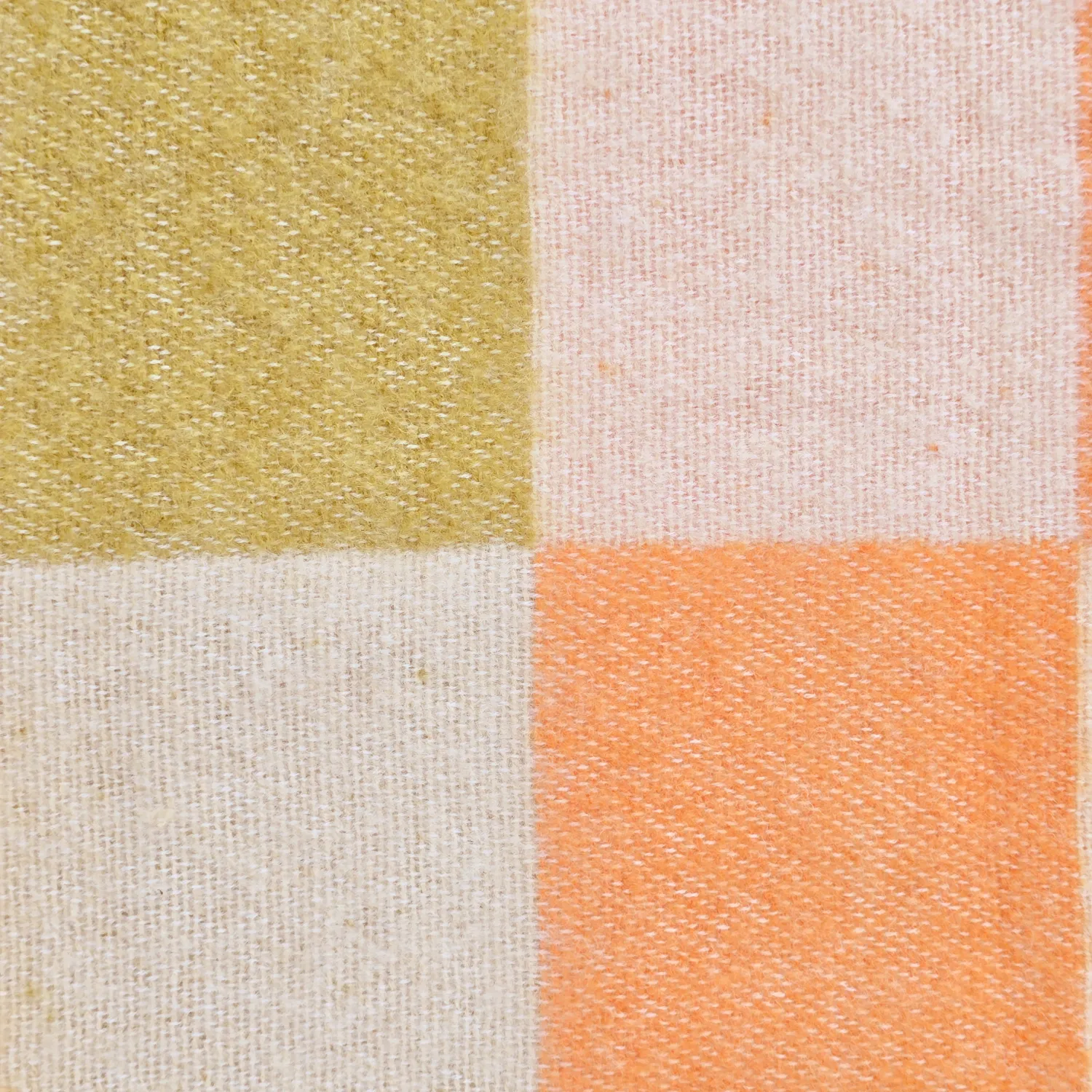 Decken - Wolldecke im Mischgewebe - Audrey Check (beige/gelb/orange)