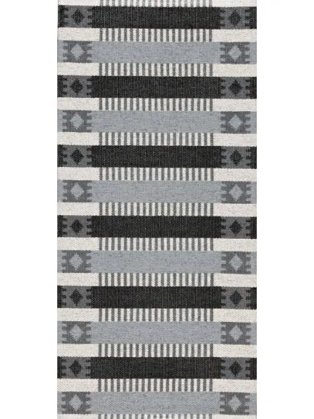 Kunststoffteppiche - Der Horred-Teppich Märta (grau/schwarz)