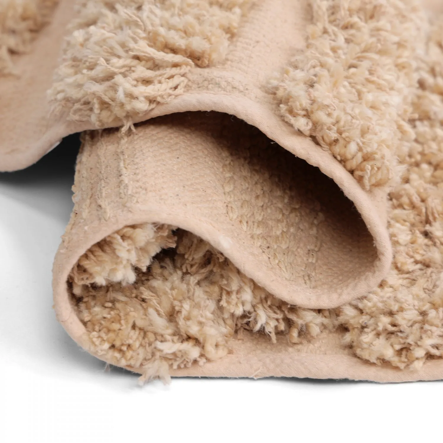 Rund Teppich - Cazorla Natural Cotton Shaggy (beige)