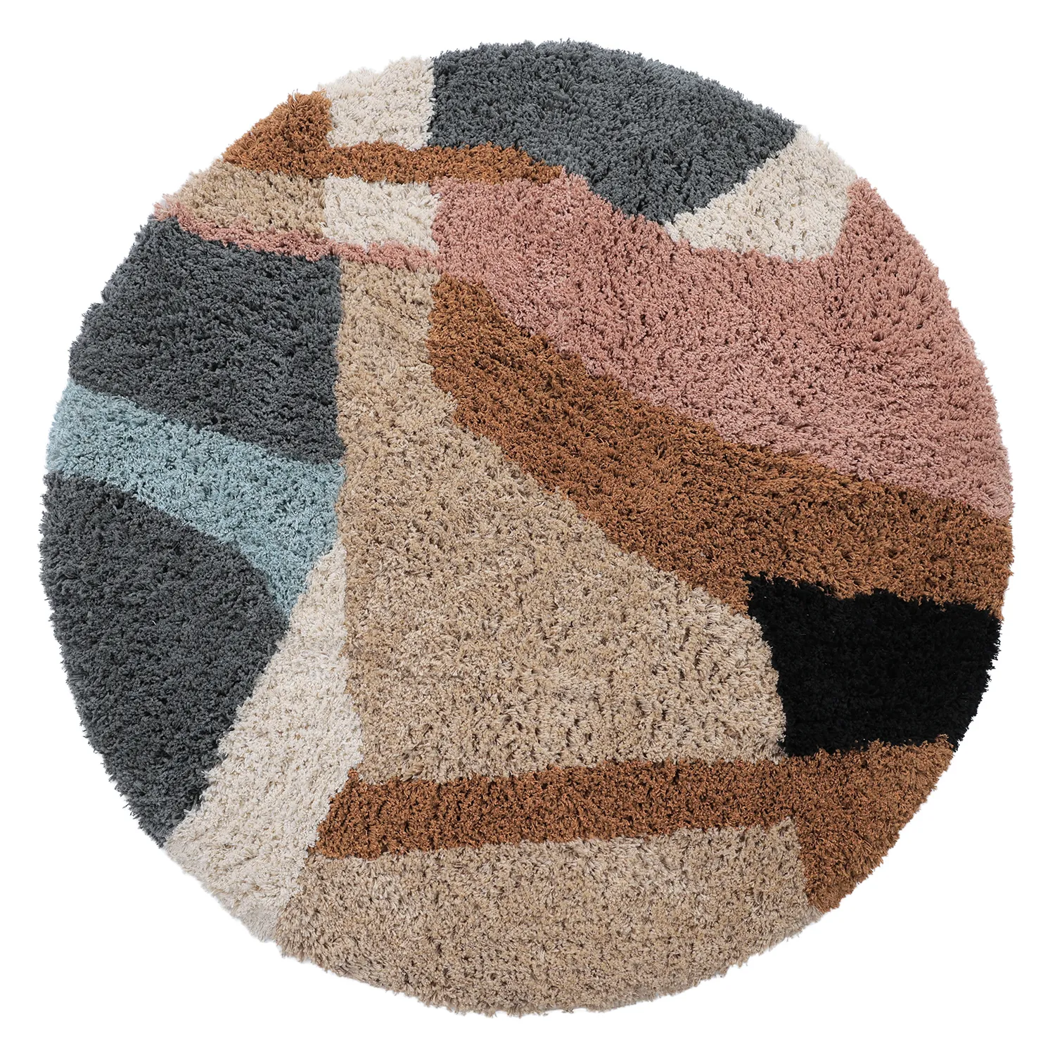 Rund Teppich - Cefalu Natural Cotton Shaggy (mehrfarbig)