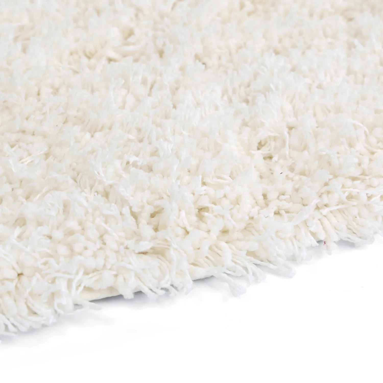 Rund Teppich - Lindos Natural Cotton Shaggy (weiß)