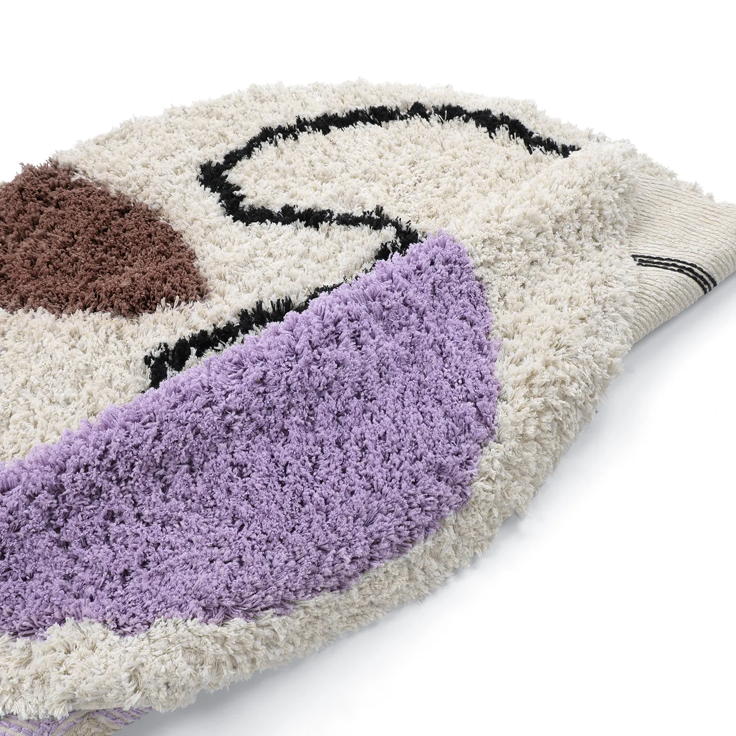 Rund Teppich - Naousa Natural Cotton Shaggy (mehrfarbig)