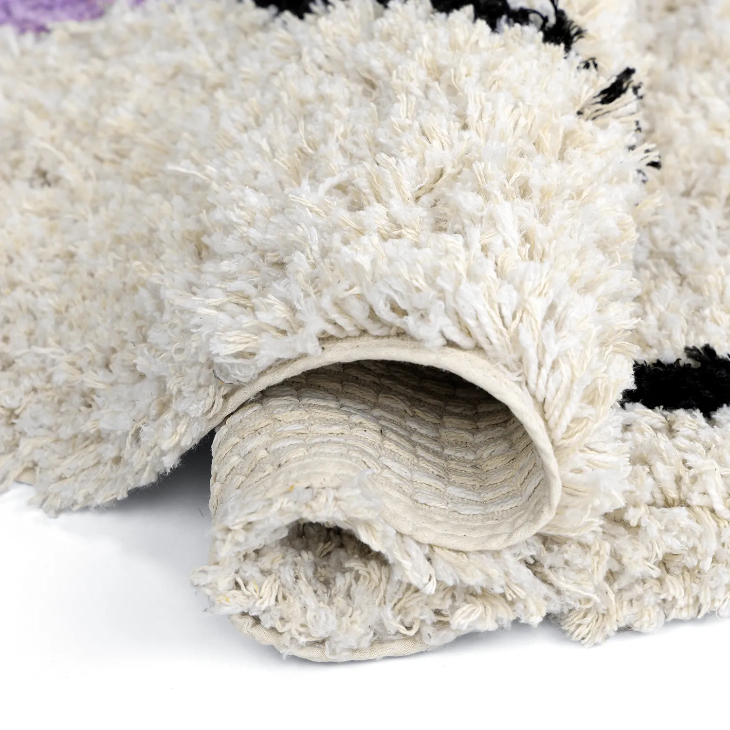 Rund Teppich - Naousa Natural Cotton Shaggy (mehrfarbig)