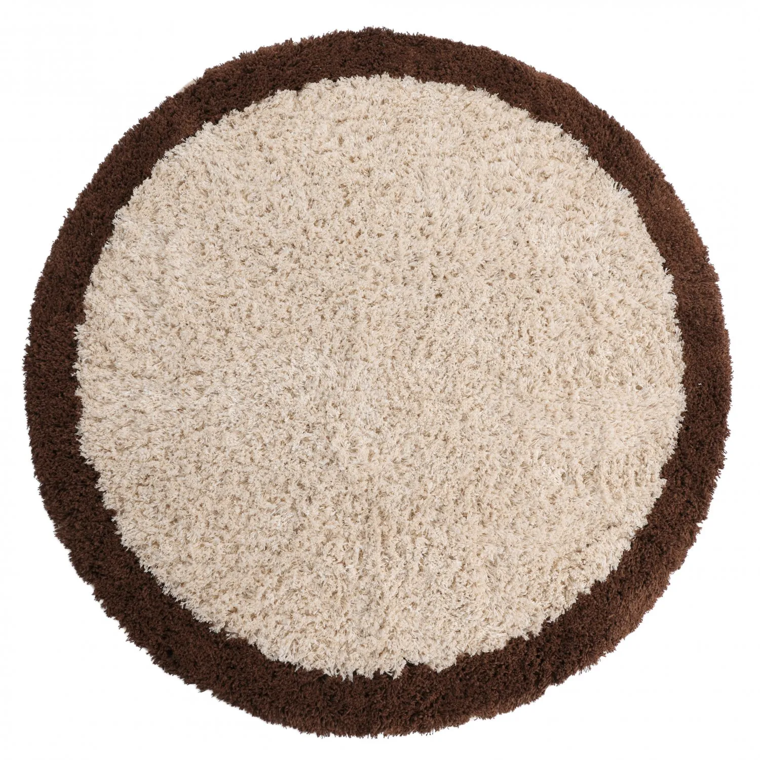 Rund Teppich - Sagres Natural Cotton Shaggy (offwhite/braun)