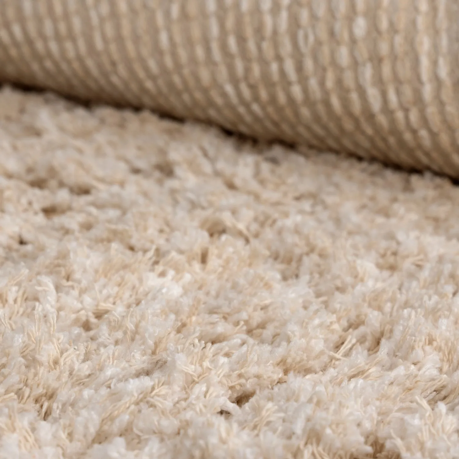 Rund Teppich - Sagres Natural Cotton Shaggy (offwhite/braun)