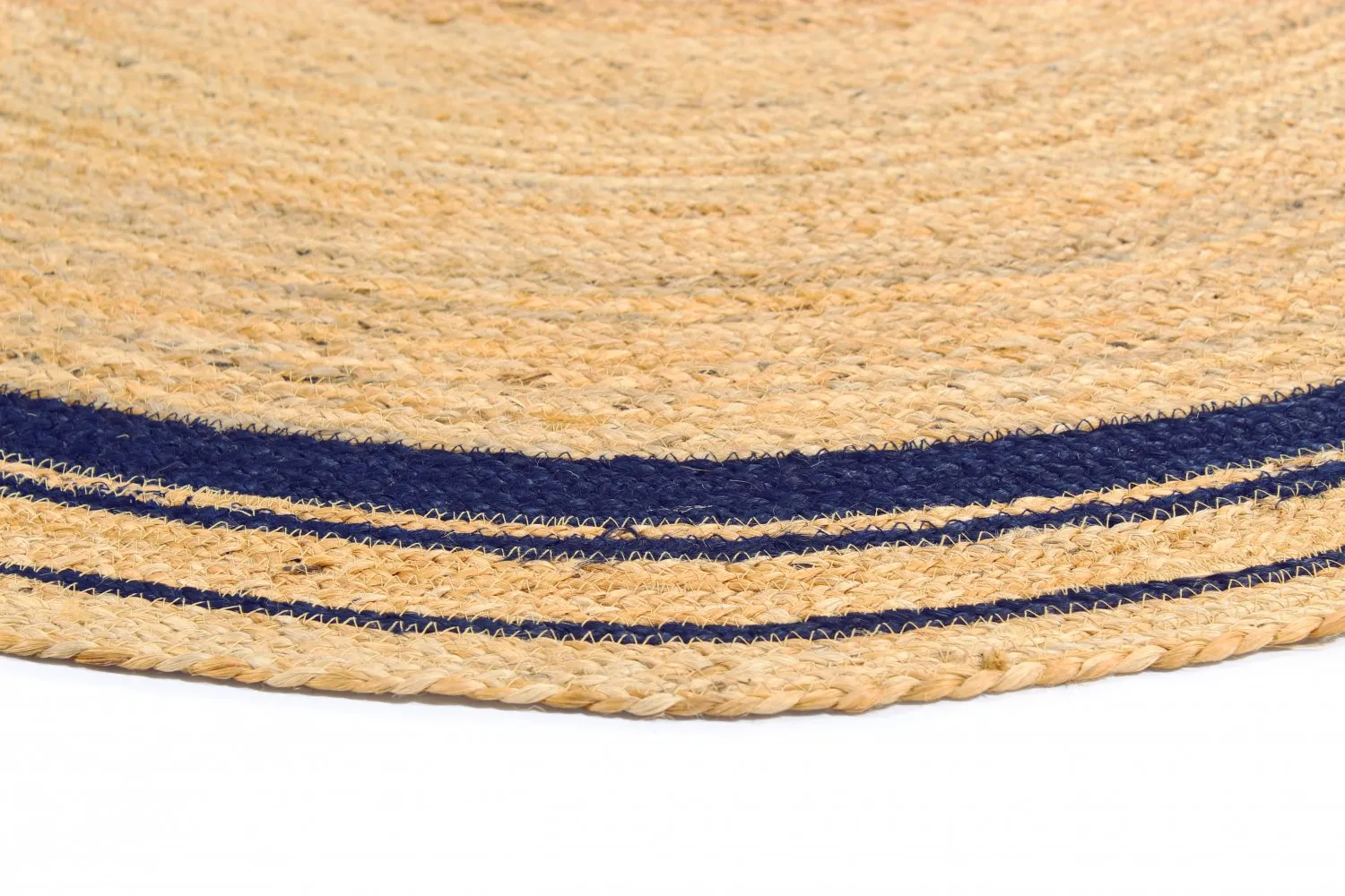 Runde Teppiche - Bundi (jute/blau)