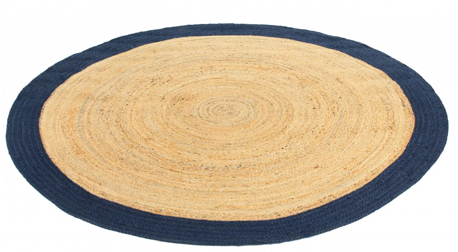 Runde Teppiche - Taki (jute/blau)