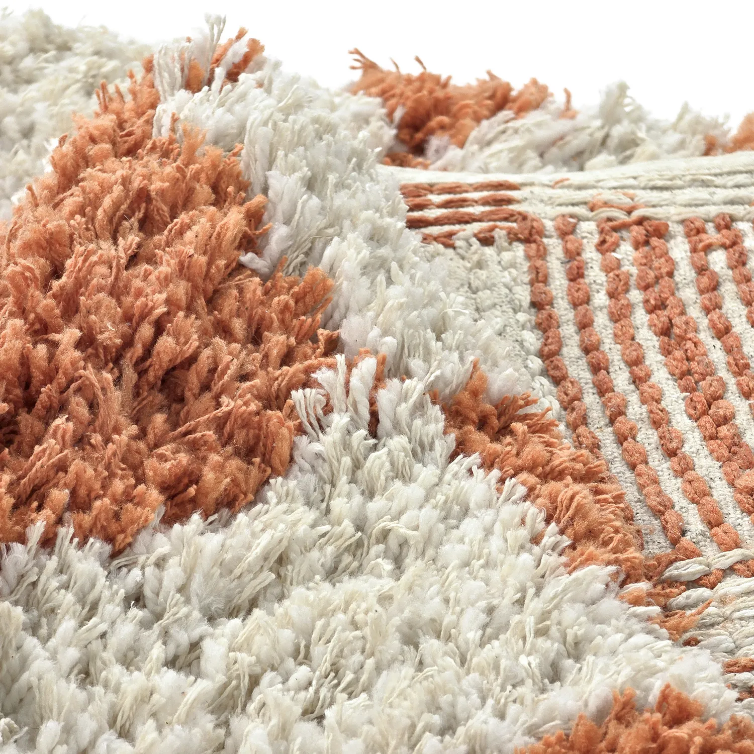 Rund Teppich - Atrani Natural Cotton Shaggy (orange)