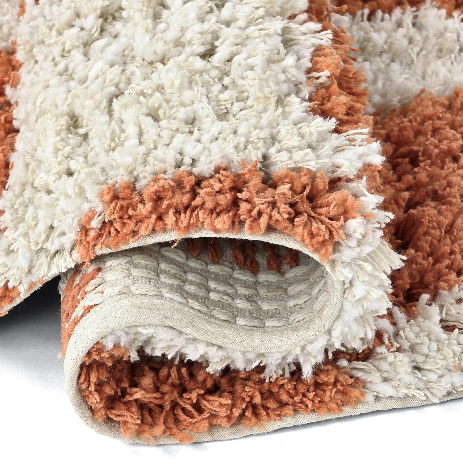 Rund Teppich - Atrani Natural Cotton Shaggy (orange)