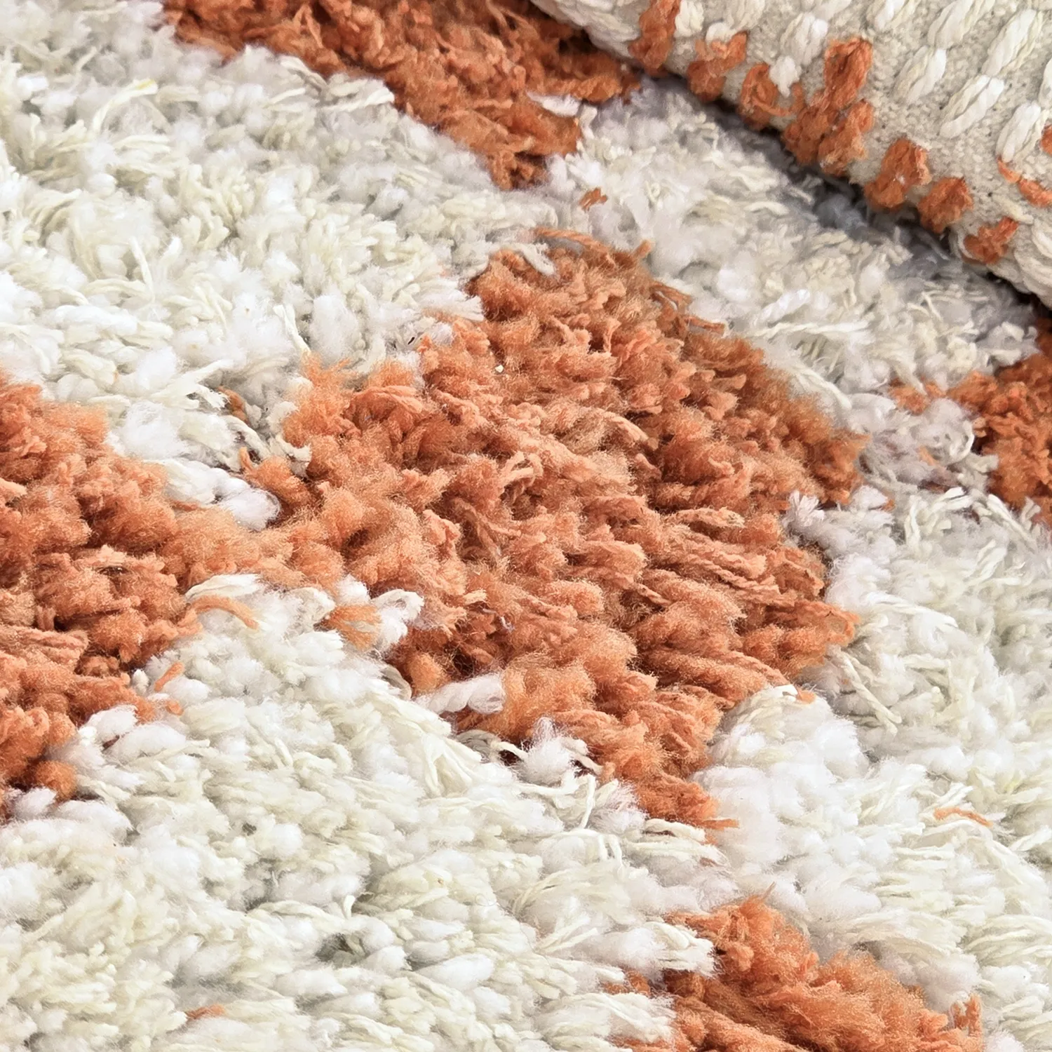 Rund Teppich - Atrani Natural Cotton Shaggy (orange)