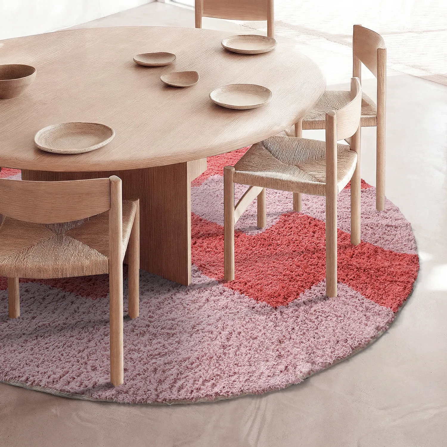 Hochflorteppiche - Amira Natural Cotton Shaggy (rosa)