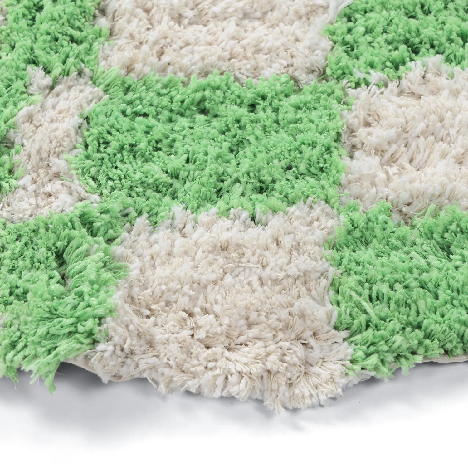Rund Teppich - Atrani Natural Cotton Shaggy (grün)