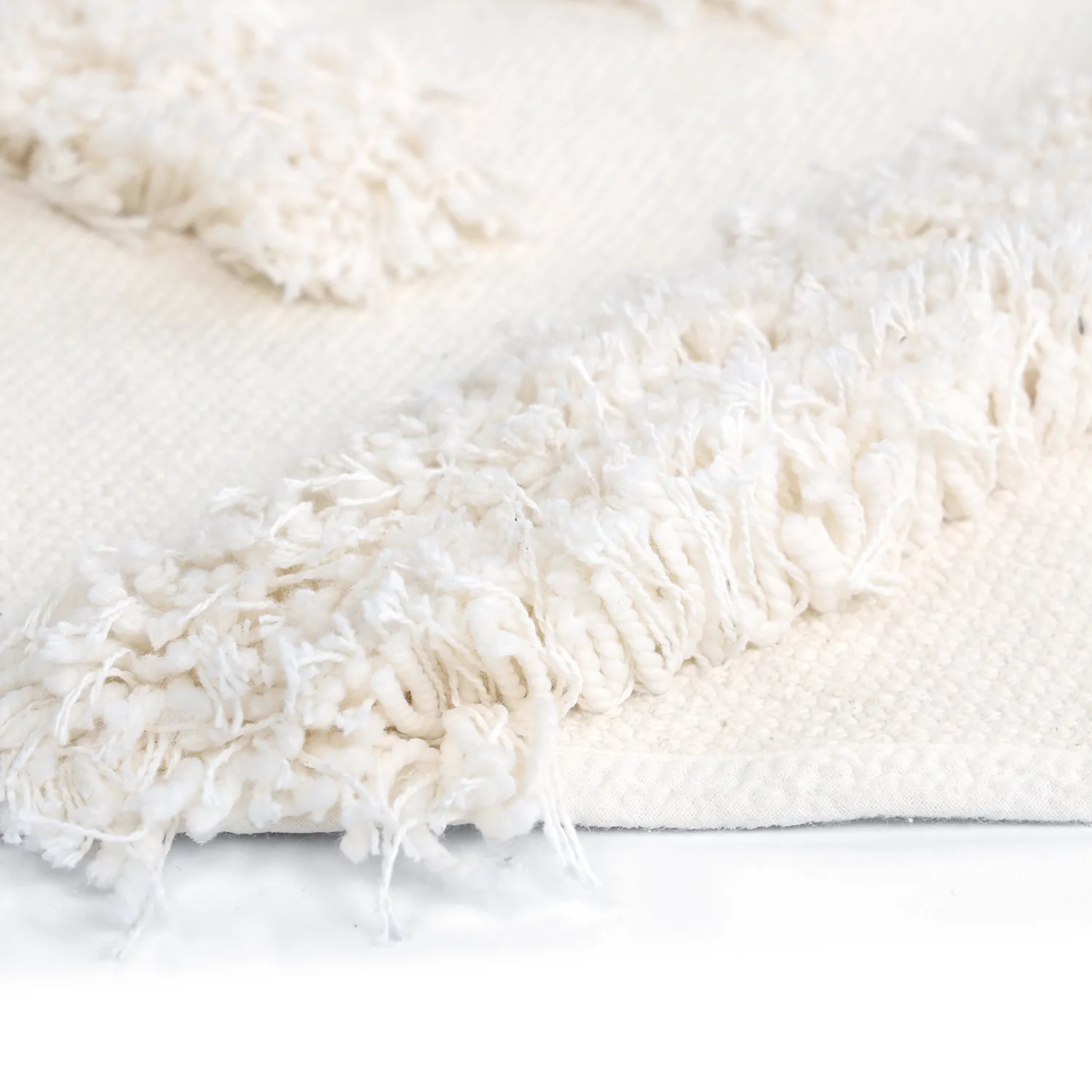 Rund Teppich - Cazorla Natural Cotton Shaggy (cremefarben)