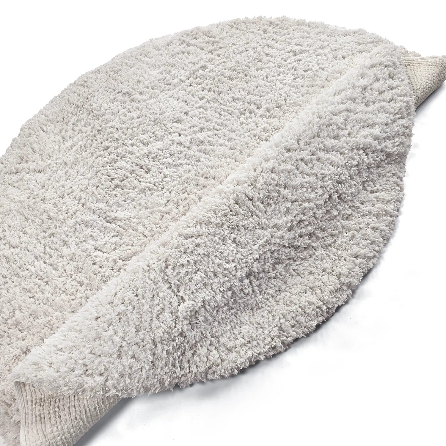 Rund Teppich - Combarro Solid Cotton Shaggy (creme)