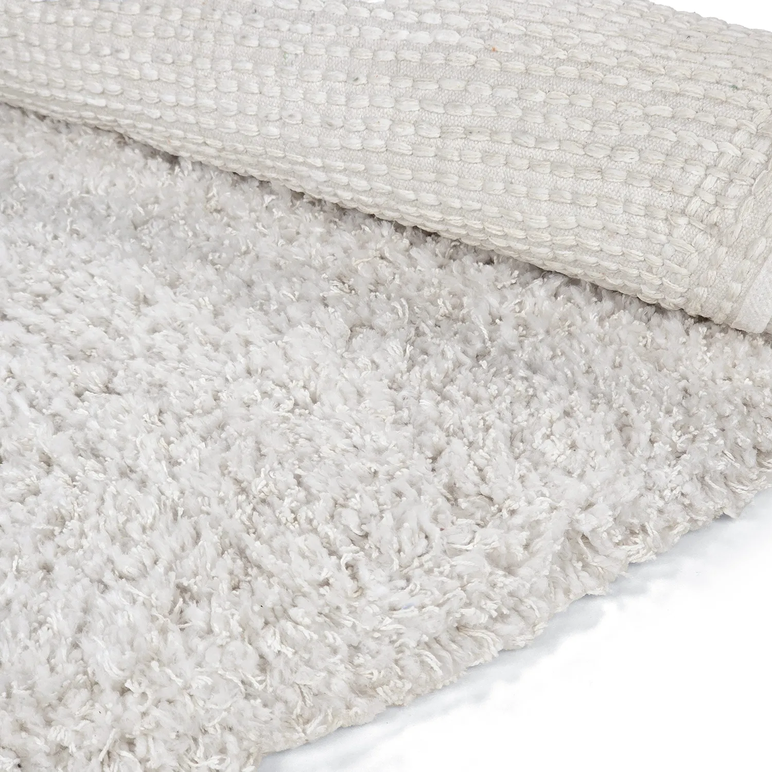 Rund Teppich - Combarro Solid Cotton Shaggy (creme)
