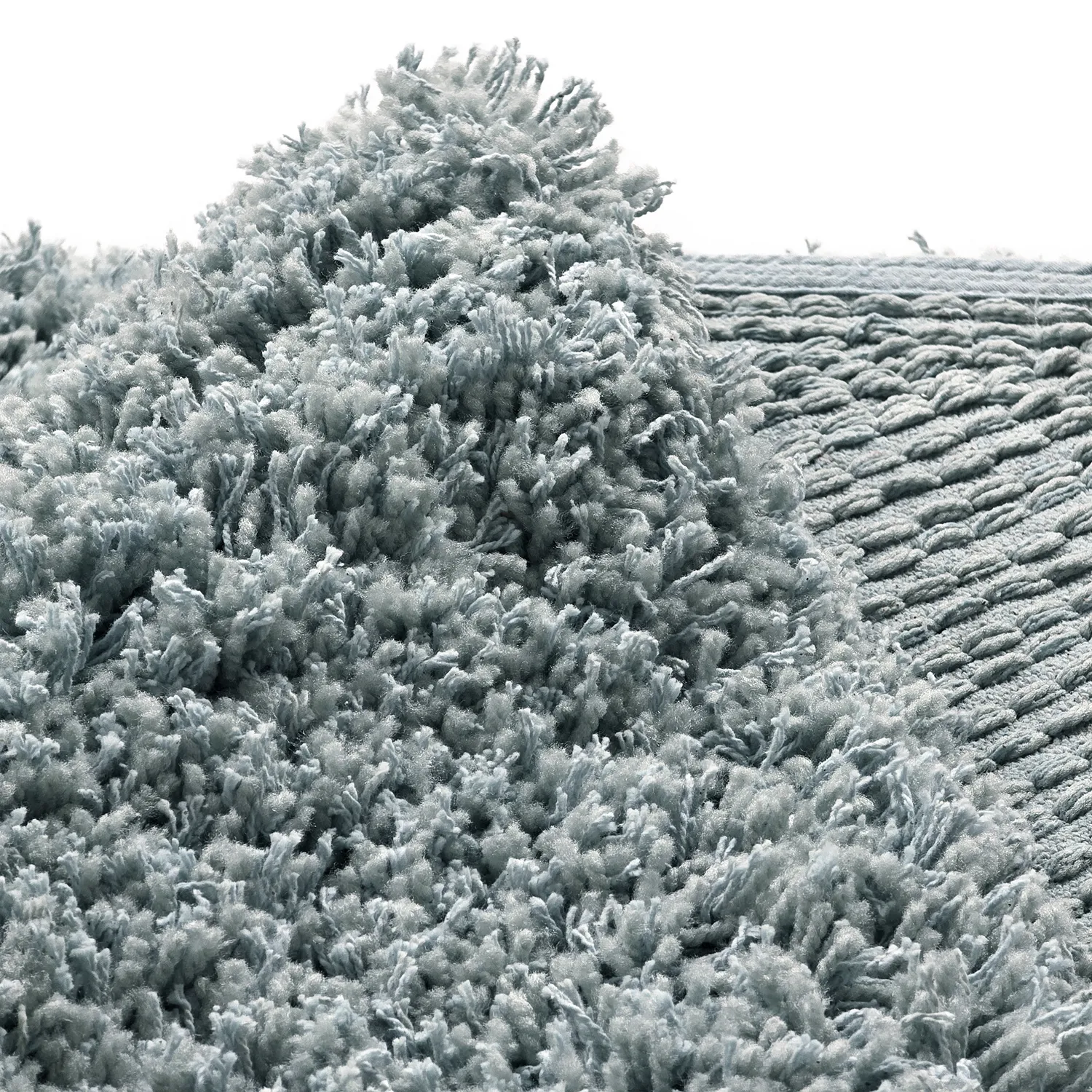 Rund Teppich - Combarro Solid Cotton Shaggy (hellblau)