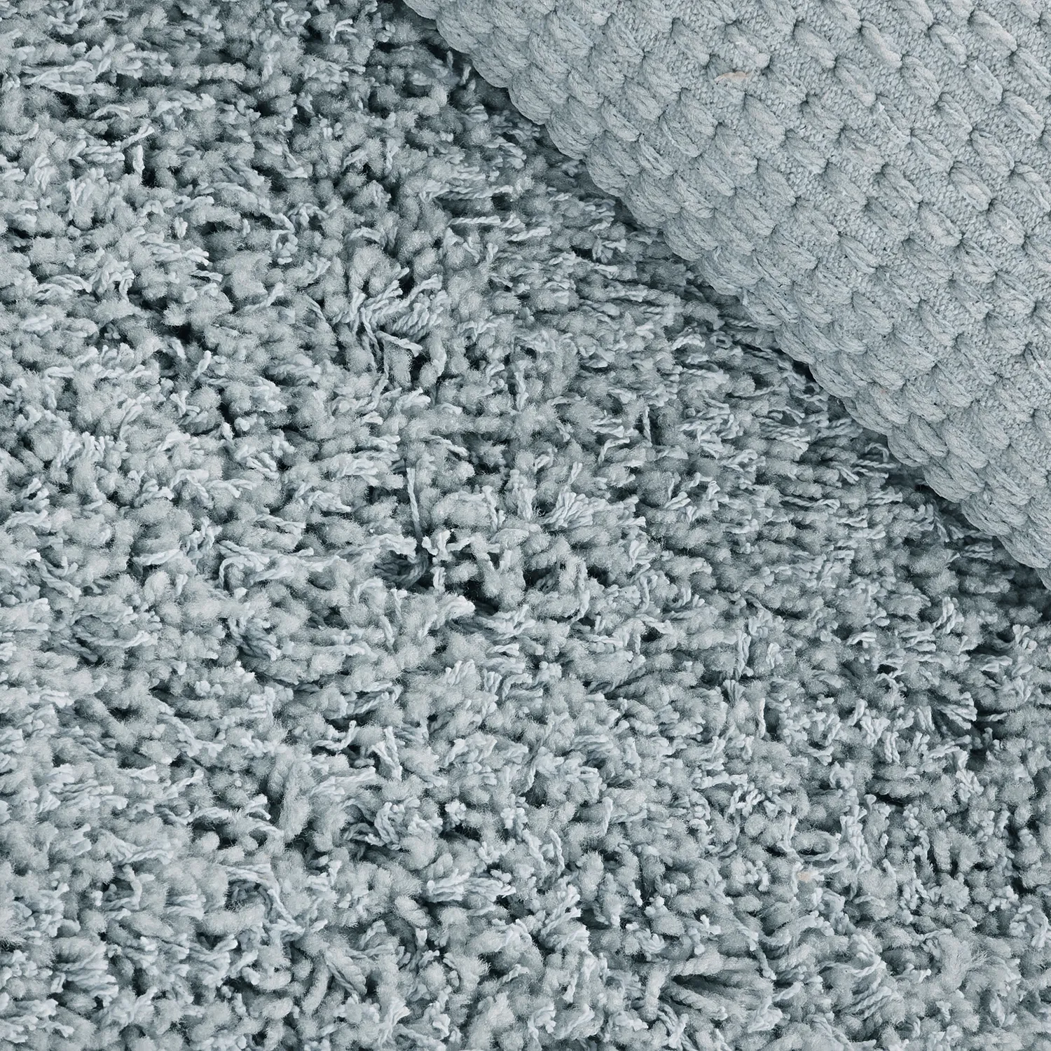Rund Teppich - Combarro Solid Cotton Shaggy (hellblau)