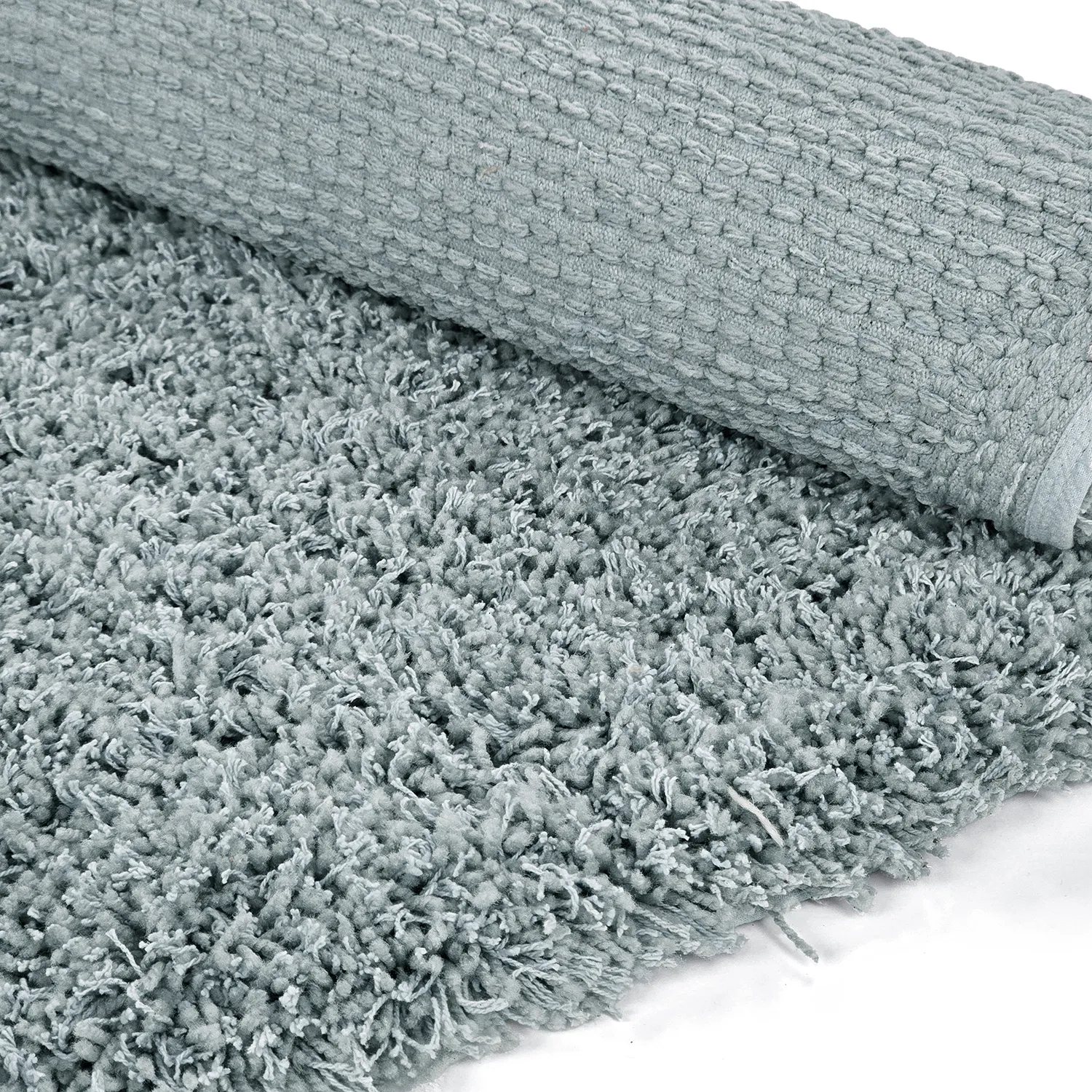 Rund Teppich - Combarro Solid Cotton Shaggy (hellblau)