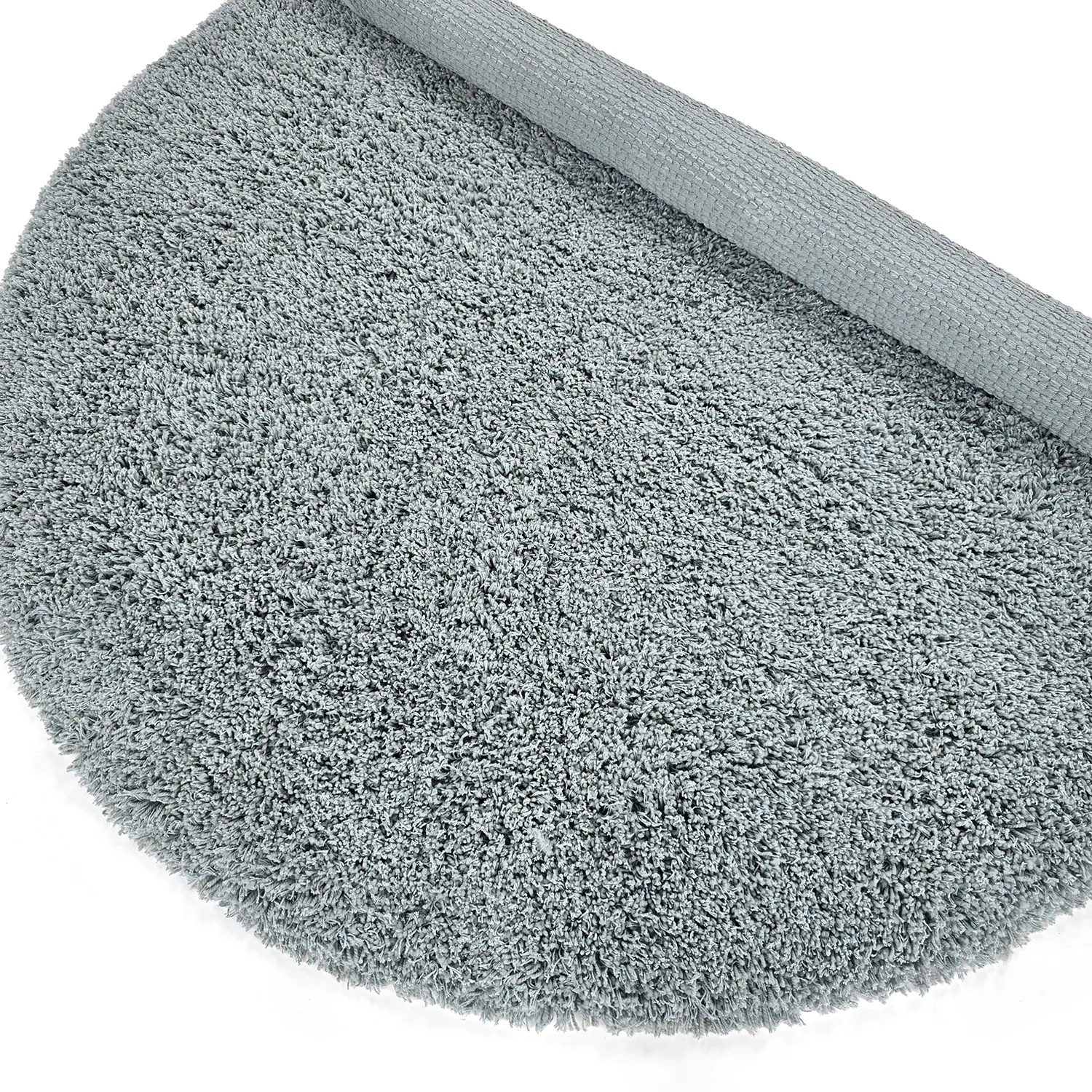 Rund Teppich - Combarro Solid Cotton Shaggy (hellblau)