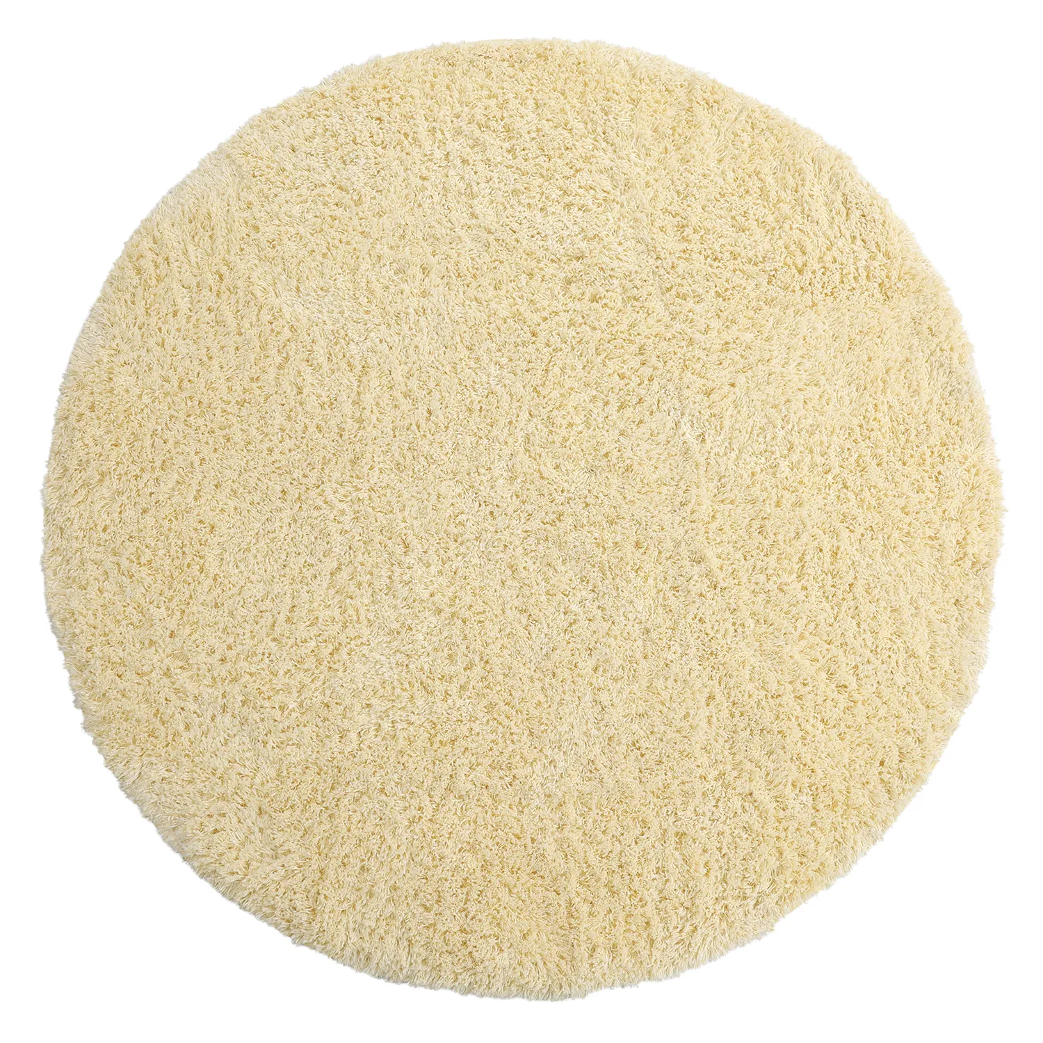 Rund Teppich - Combarro Solid Cotton Shaggy (hellgelb)