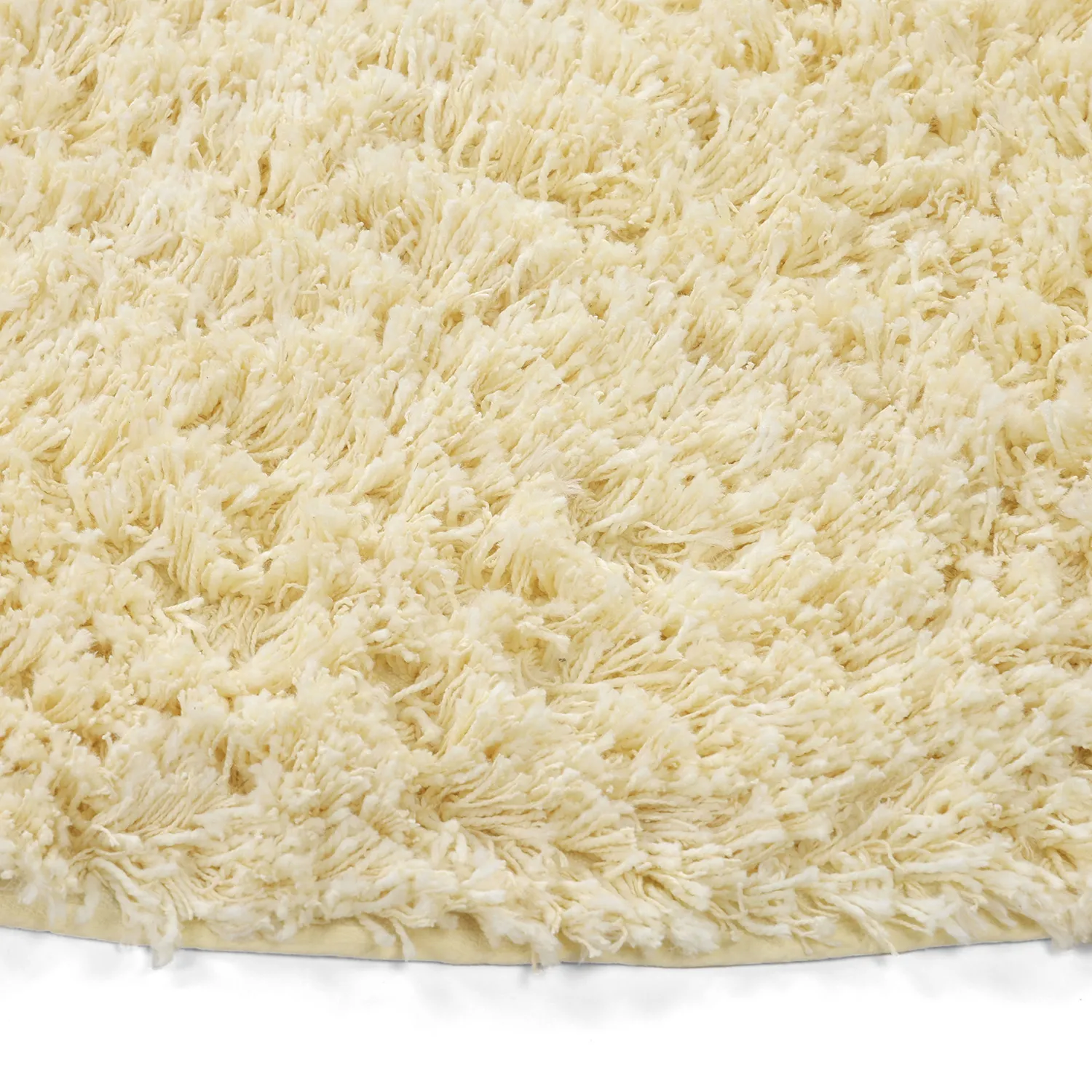 Rund Teppich - Combarro Solid Cotton Shaggy (hellgelb)