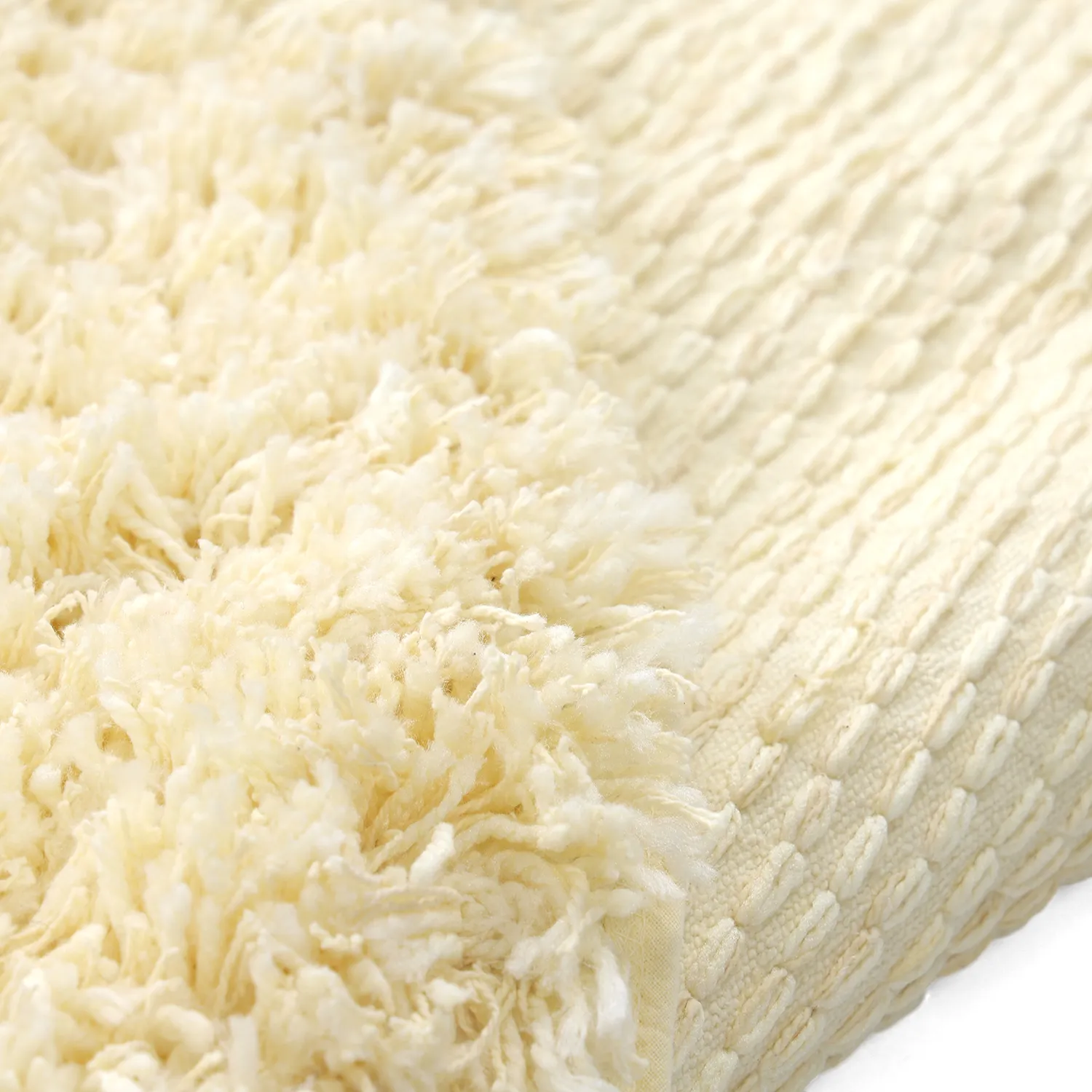 Rund Teppich - Combarro Solid Cotton Shaggy (hellgelb)