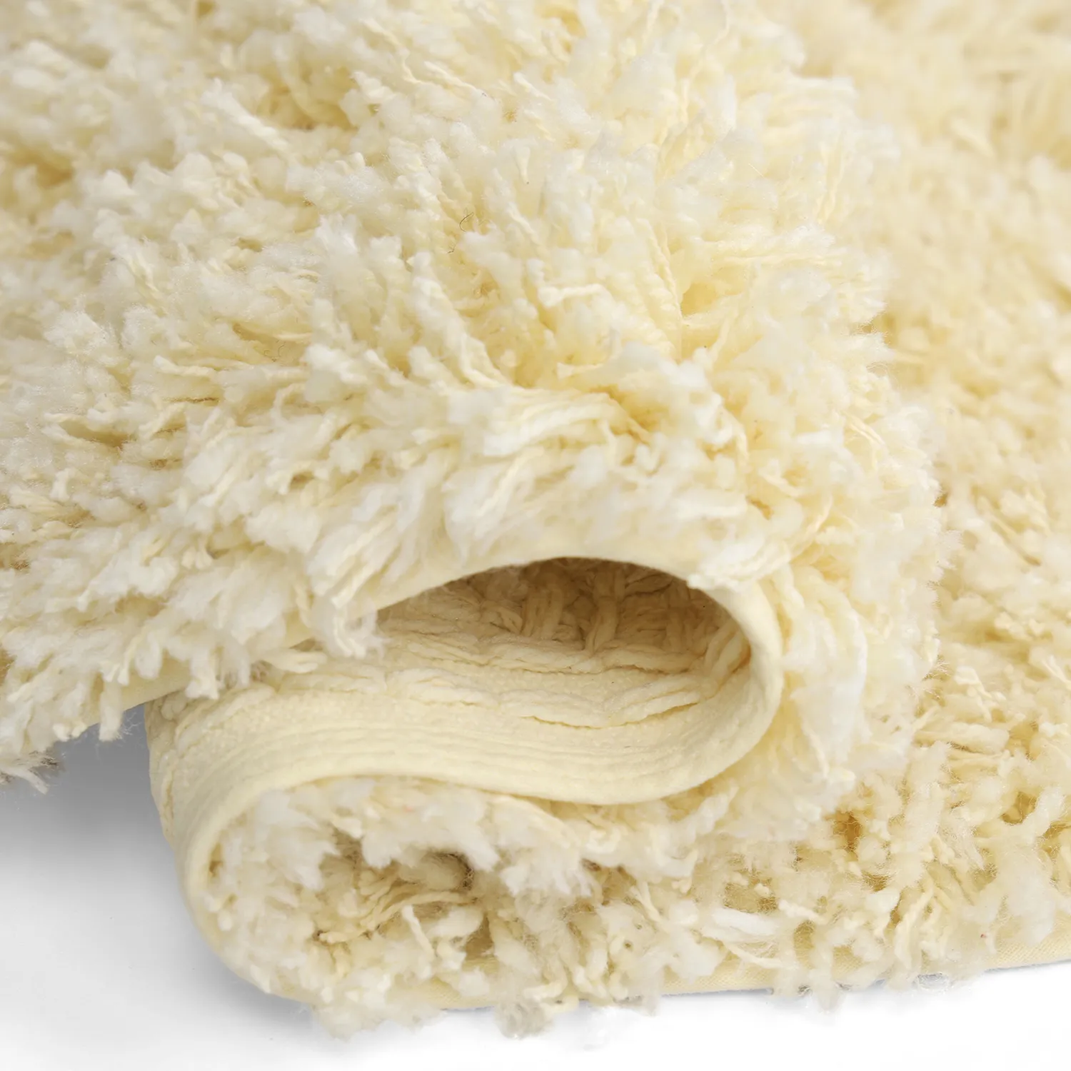 Rund Teppich - Combarro Solid Cotton Shaggy (hellgelb)