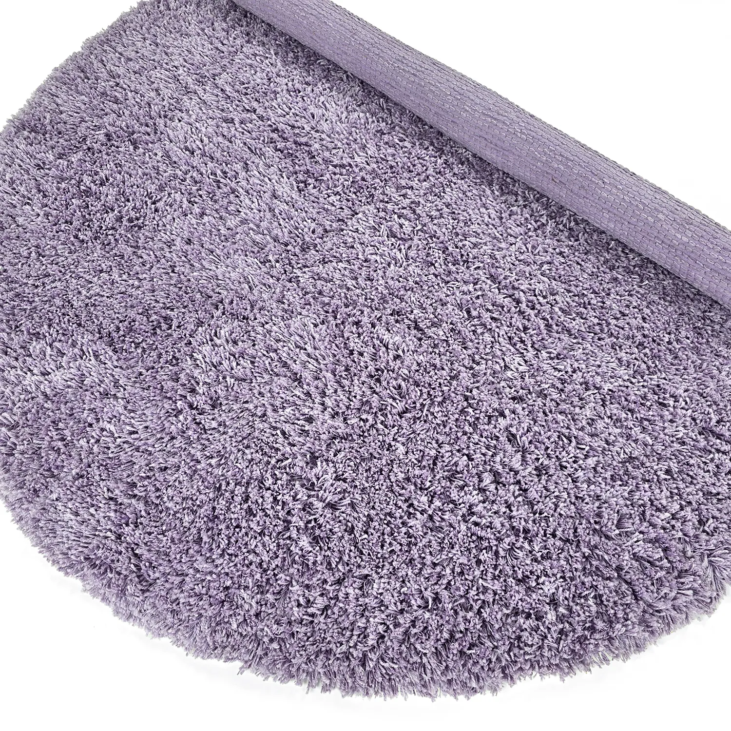 Rund Teppich - Combarro Solid Cotton Shaggy (hellviolett)