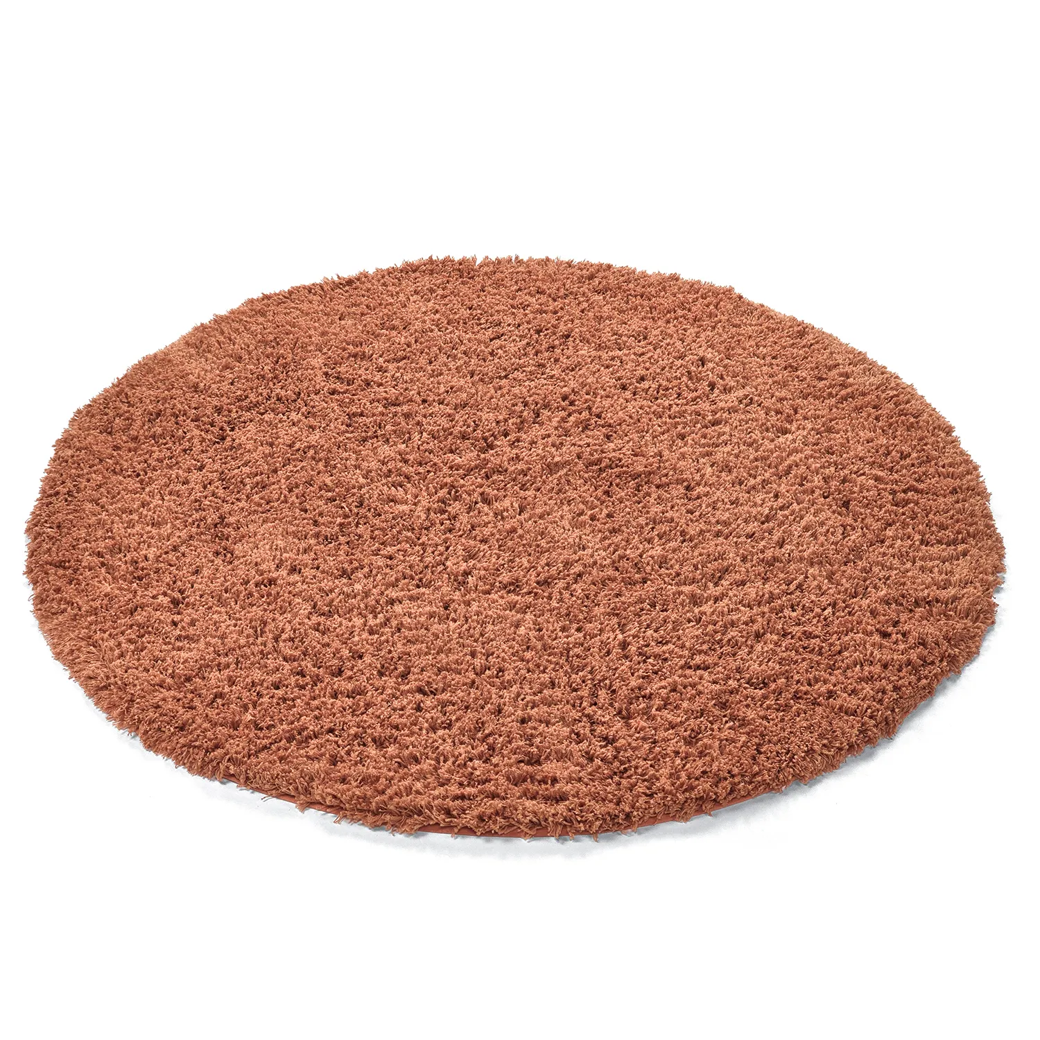 Rund Teppich - Combarro Solid Cotton Shaggy (hellorange)