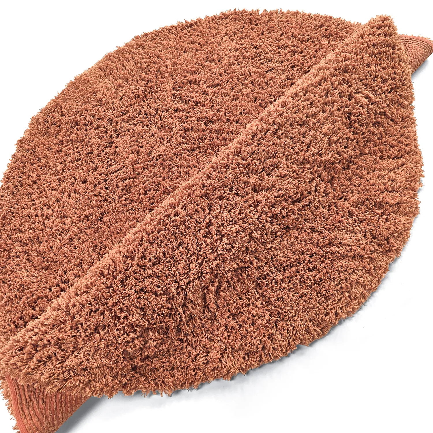 Rund Teppich - Combarro Solid Cotton Shaggy (hellorange)