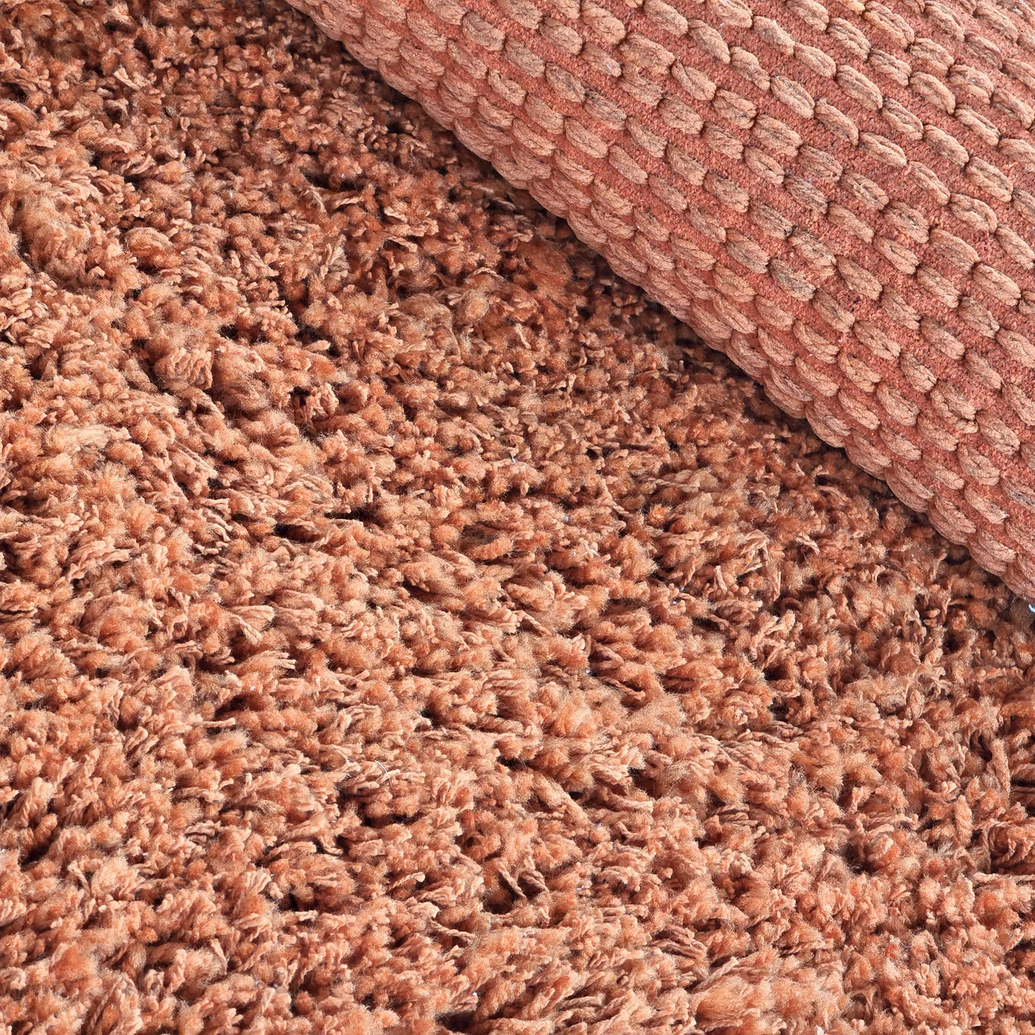 Rund Teppich - Combarro Solid Cotton Shaggy (hellorange)