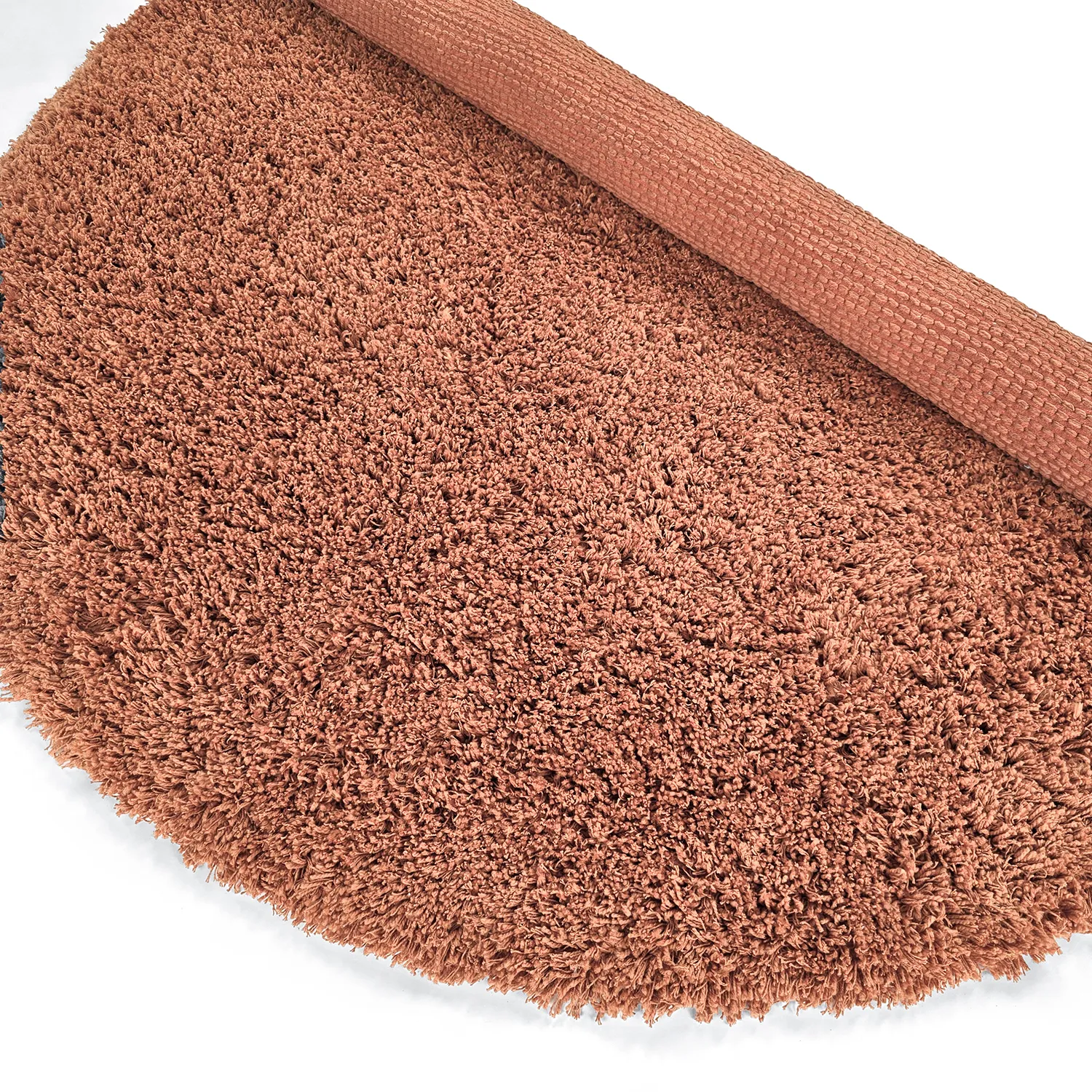 Rund Teppich - Combarro Solid Cotton Shaggy (hellorange)