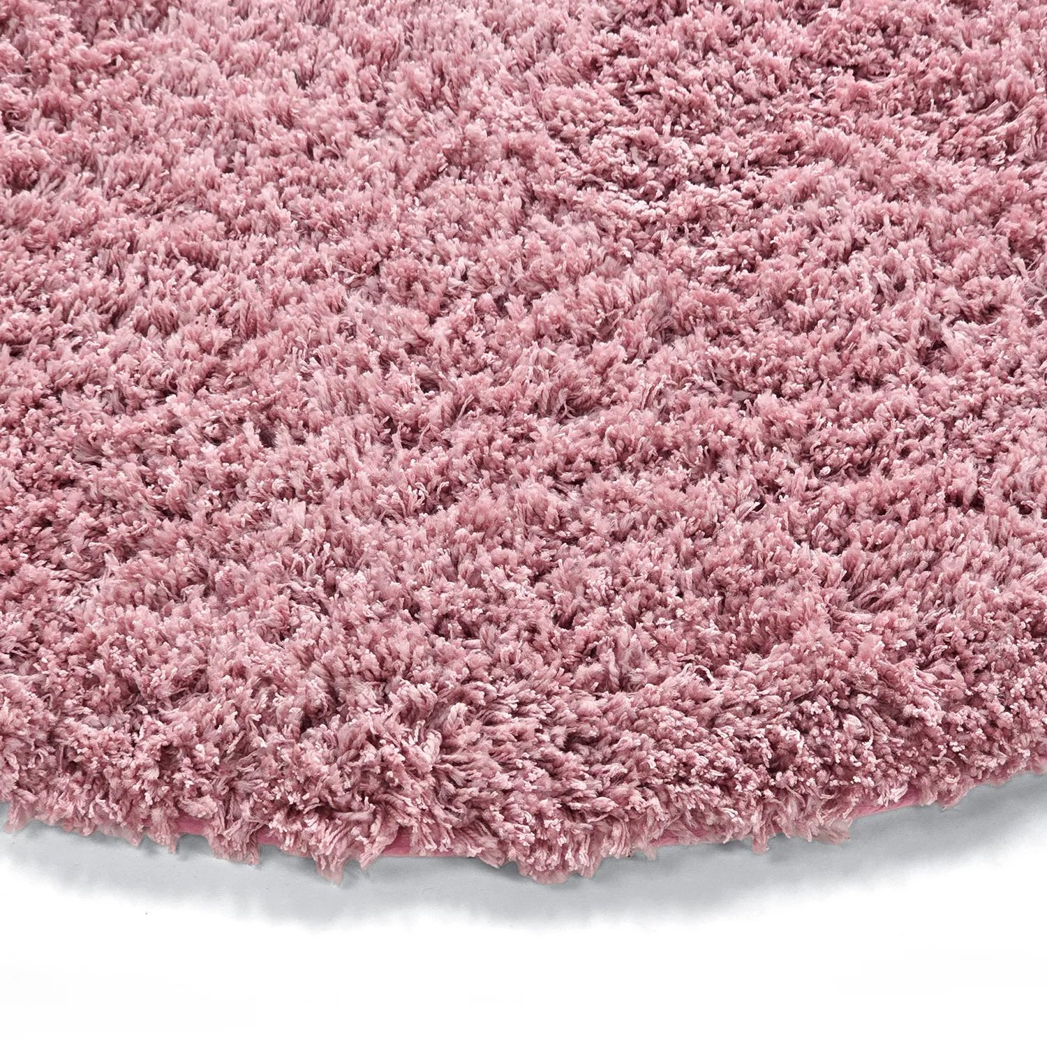 Rund Teppich - Combarro Solid Cotton Shaggy (hellrosa)