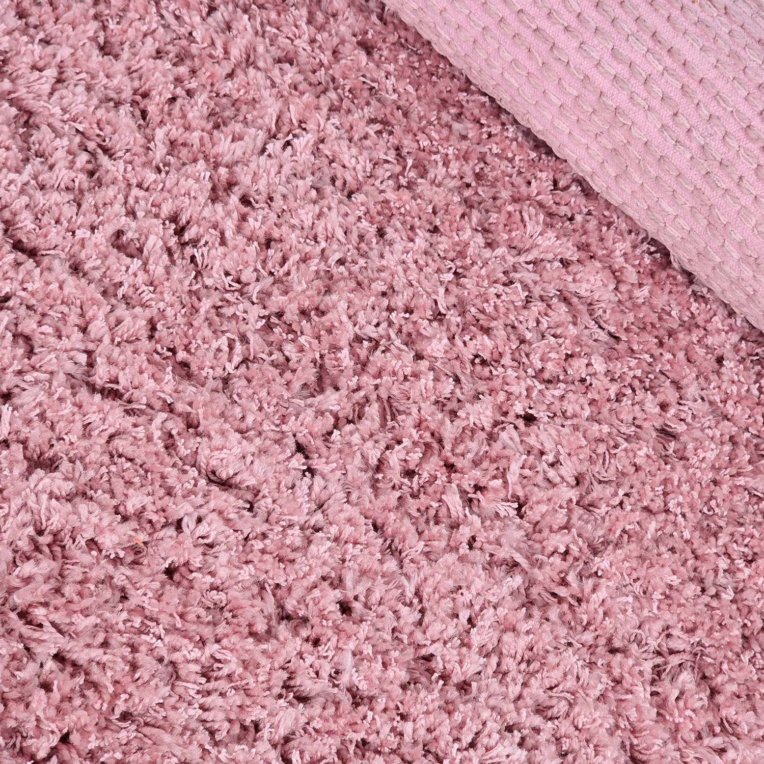 Rund Teppich - Combarro Solid Cotton Shaggy (hellrosa)