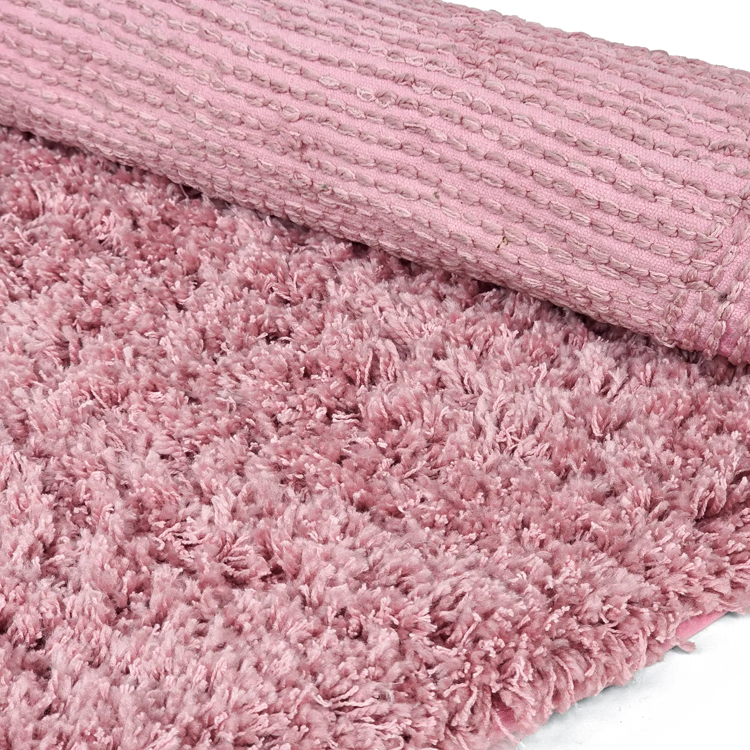 Rund Teppich - Combarro Solid Cotton Shaggy (hellrosa)