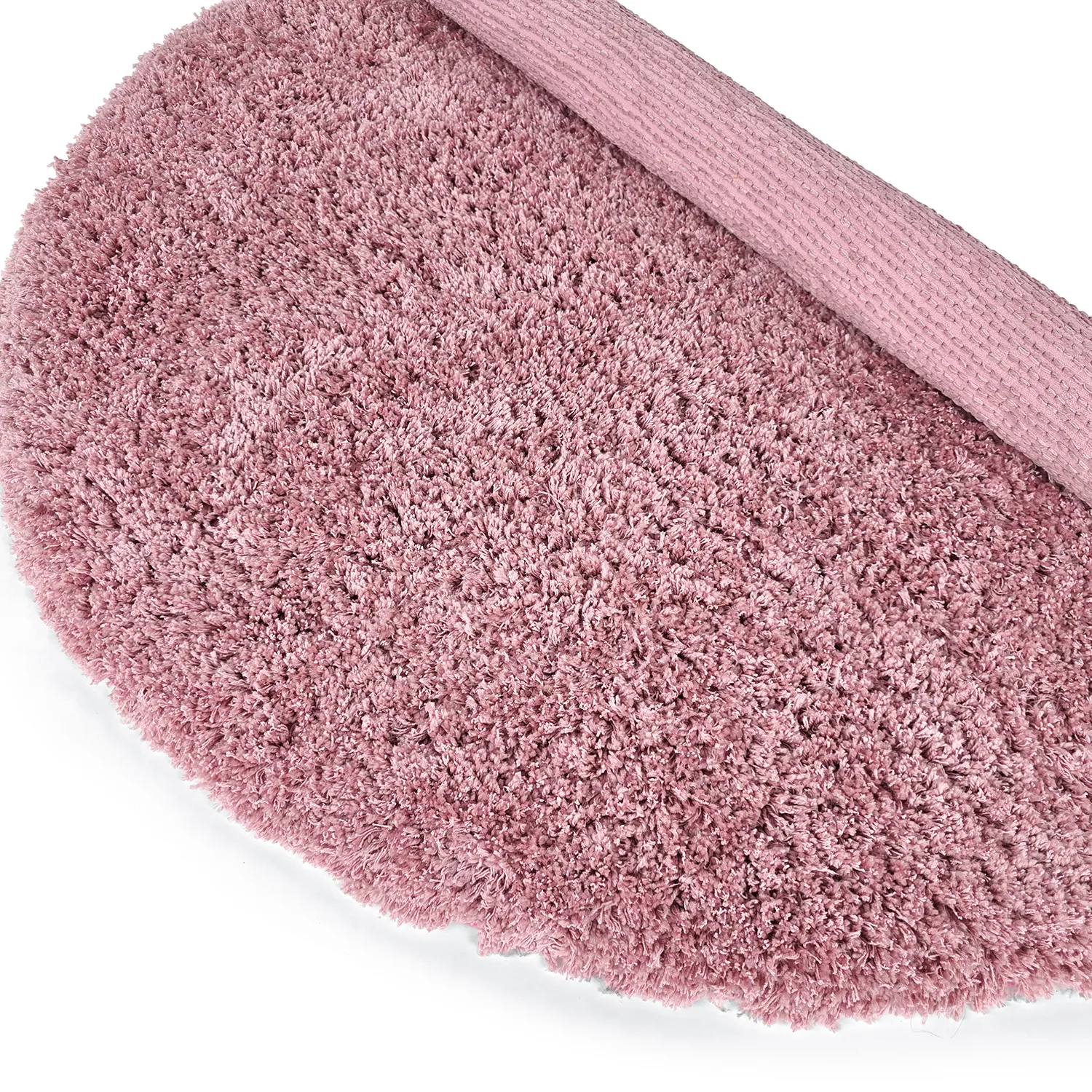 Rund Teppich - Combarro Solid Cotton Shaggy (hellrosa)