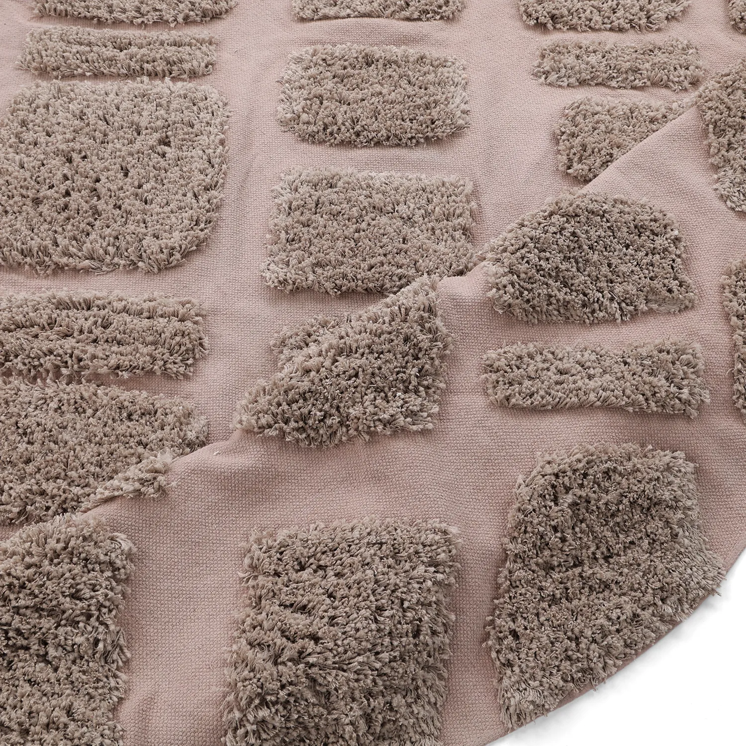 Rund Teppich - Otranto Natural Cotton Shaggy (taupe)
