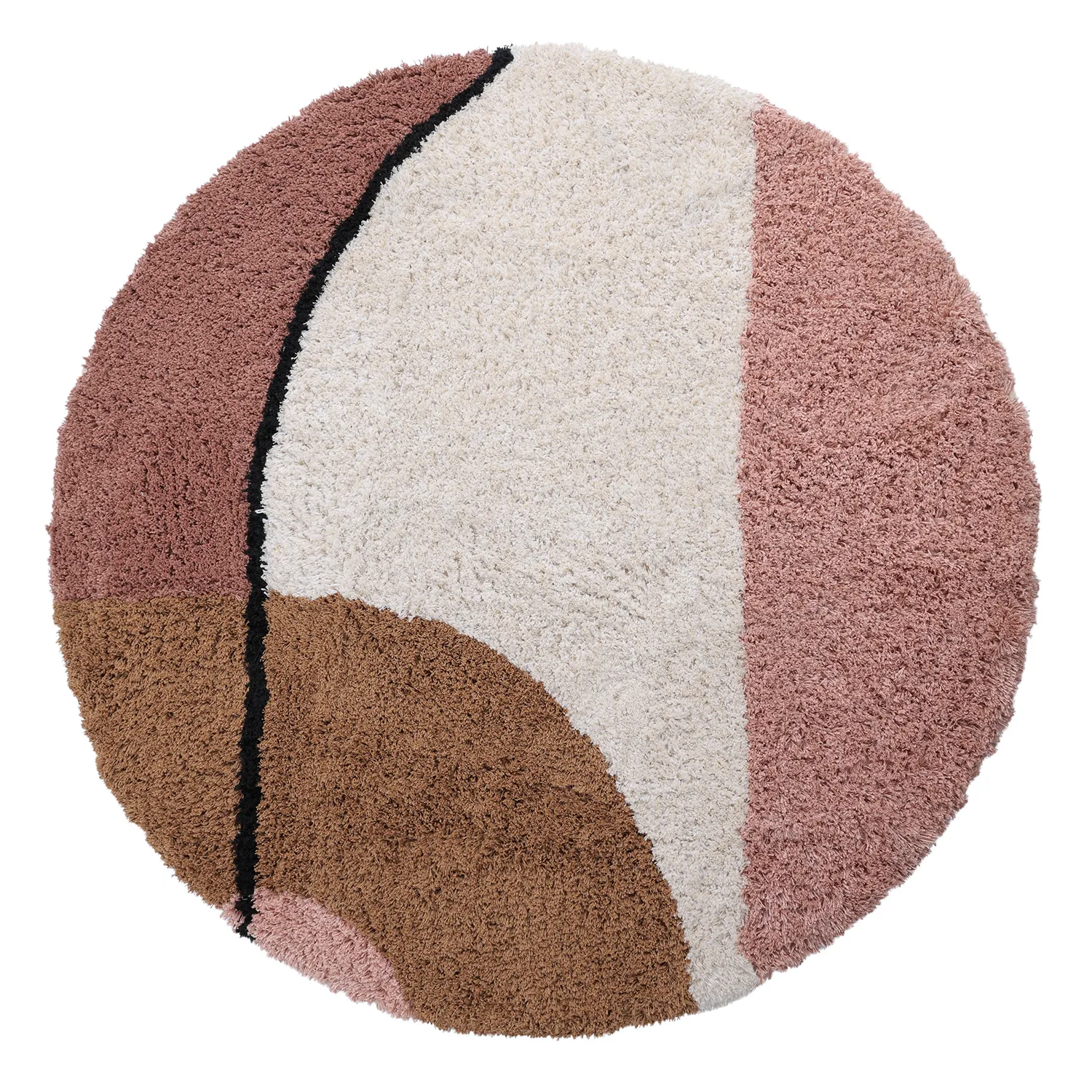 Rund Teppich - Perast Natural Cotton Shaggy (mehrfarbig)