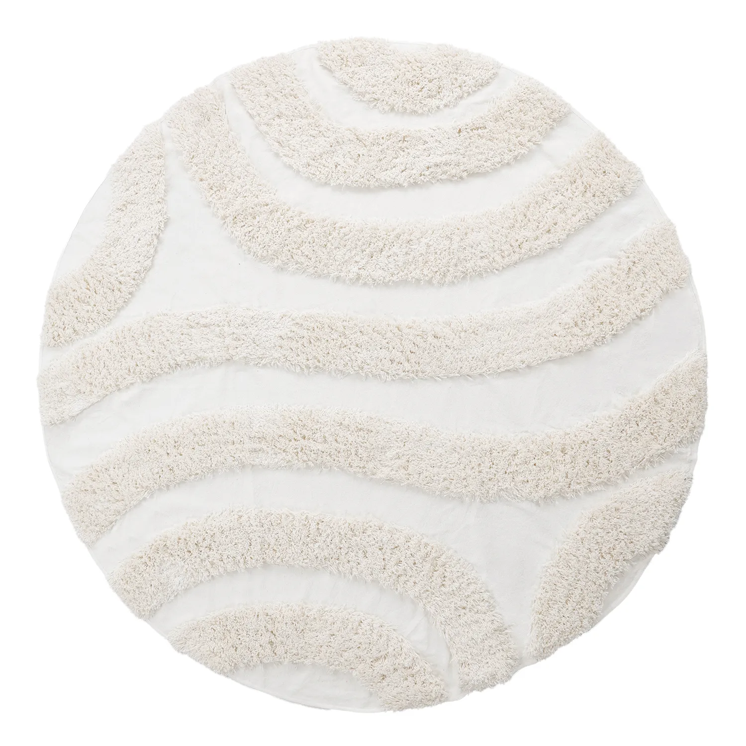 Rund Teppich - Sivota Natural Cotton Shaggy (cremefarben)