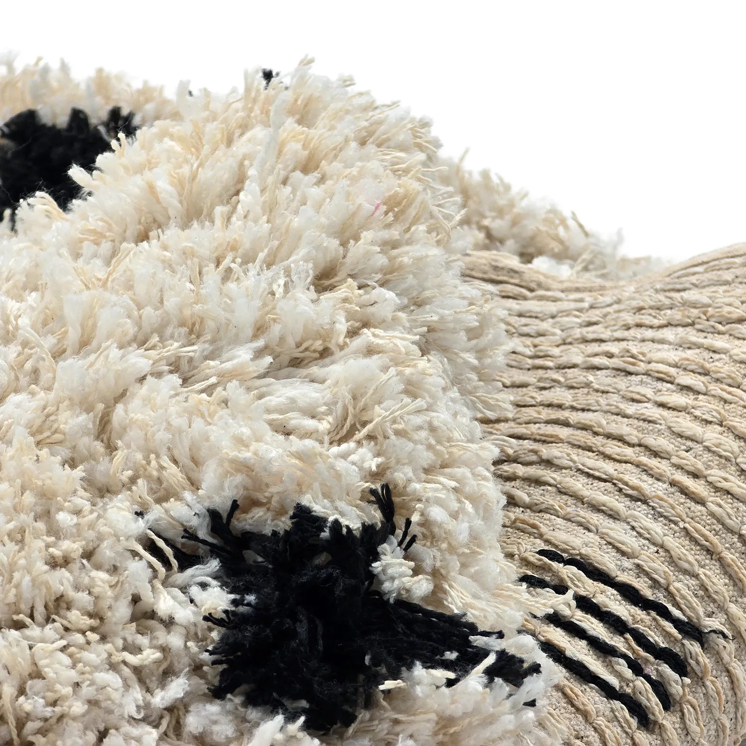Rund Teppich - Soria Natural Cotton Shaggy (offwhite/schwarz)