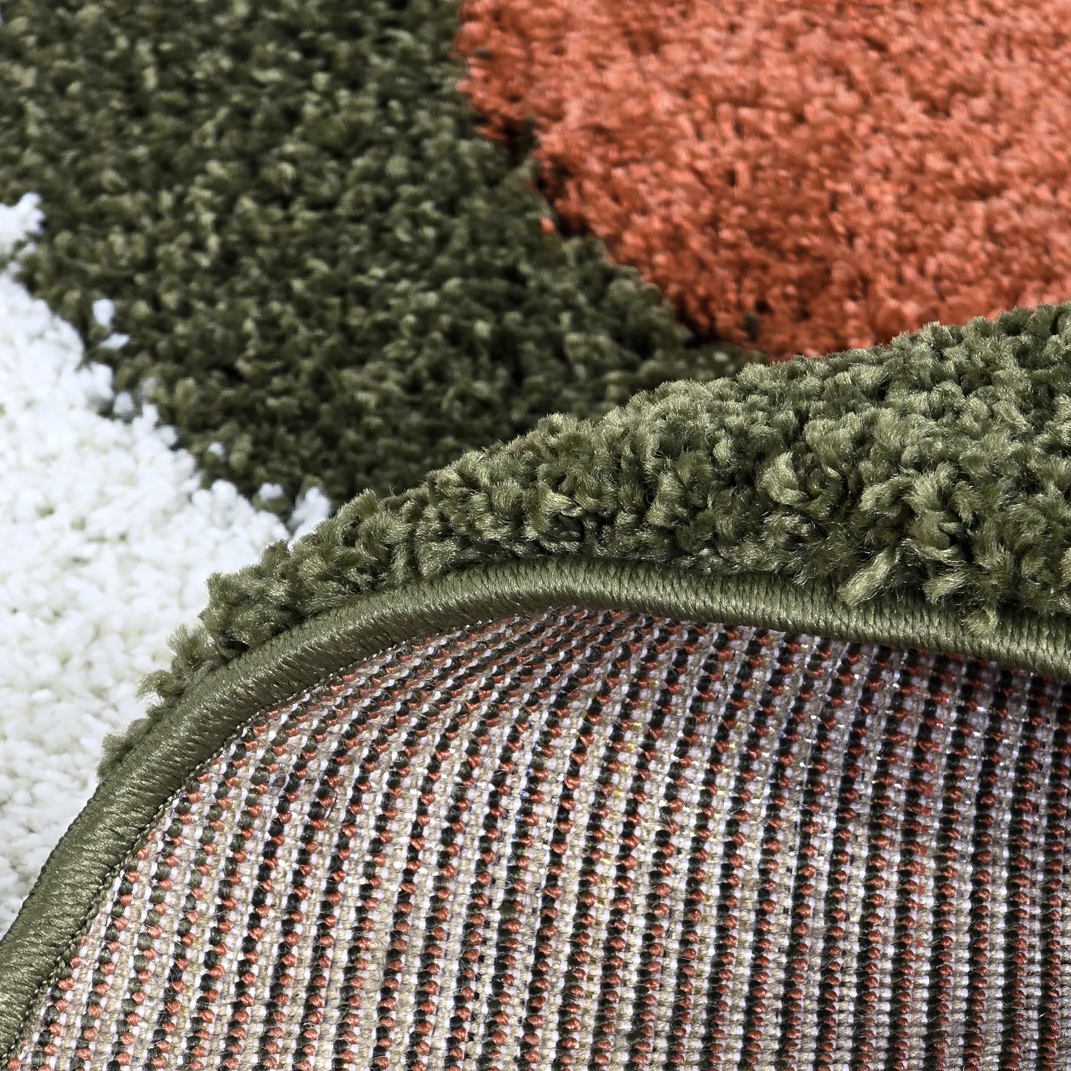 Runde Teppiche - Alsace (grün/weiß/orange)