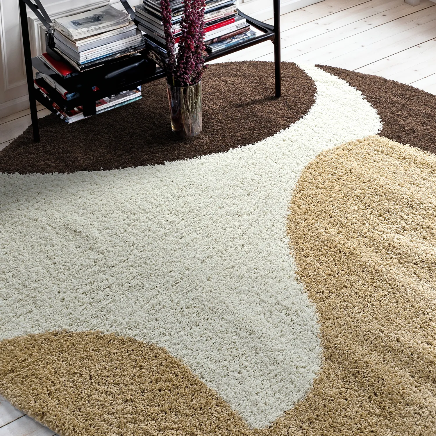 Runde Teppiche - Chiniot (braun/beige/weiß)