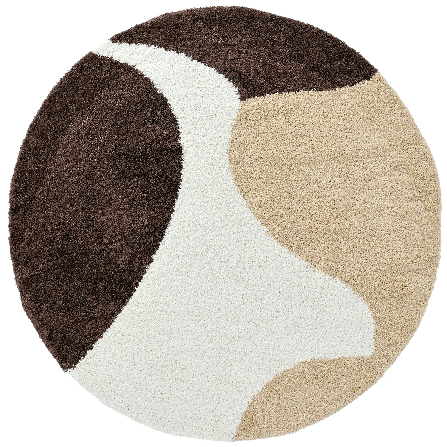 Runde Teppiche - Chiniot (braun/beige/weiß)