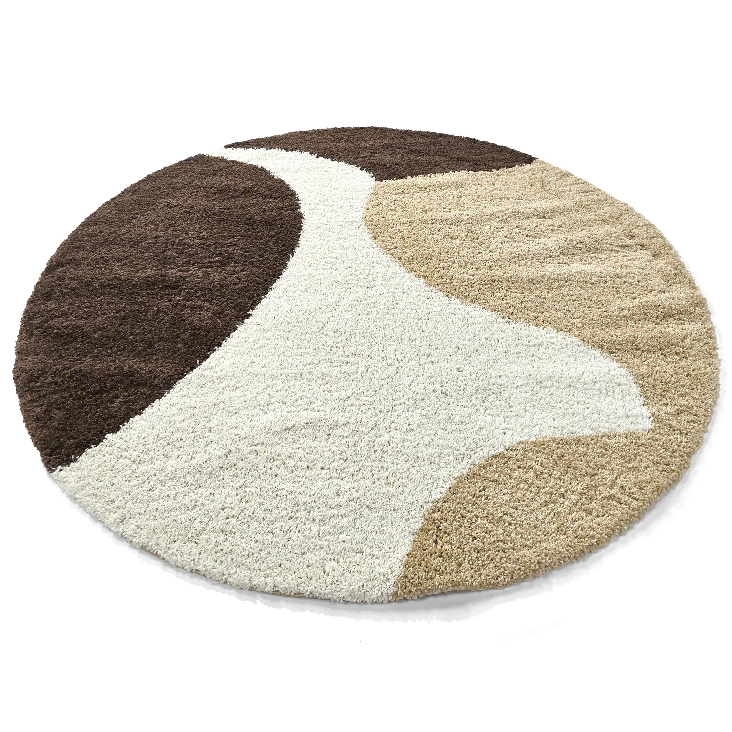 Runde Teppiche - Chiniot (braun/beige/weiß)