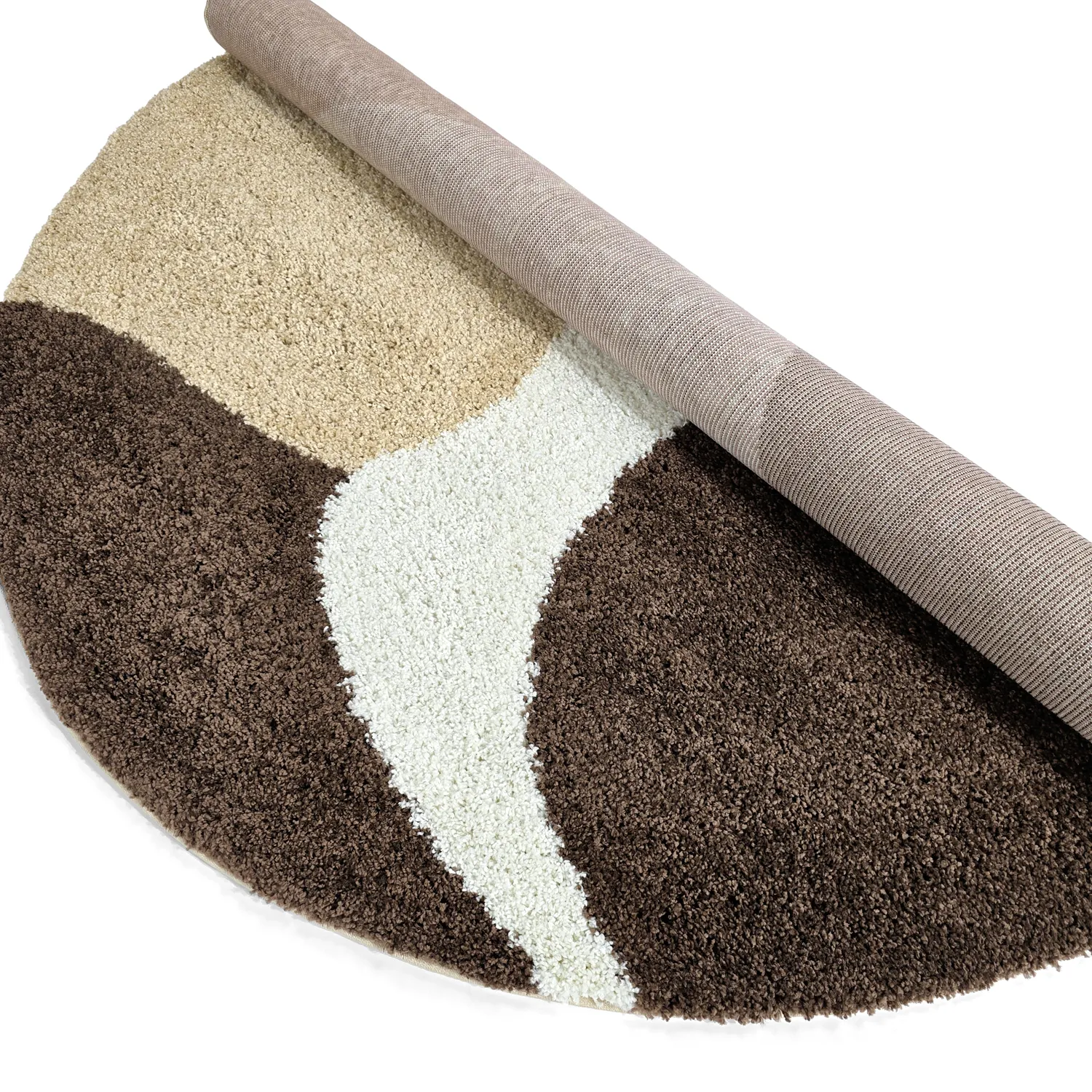Runde Teppiche - Chiniot (braun/beige/weiß)