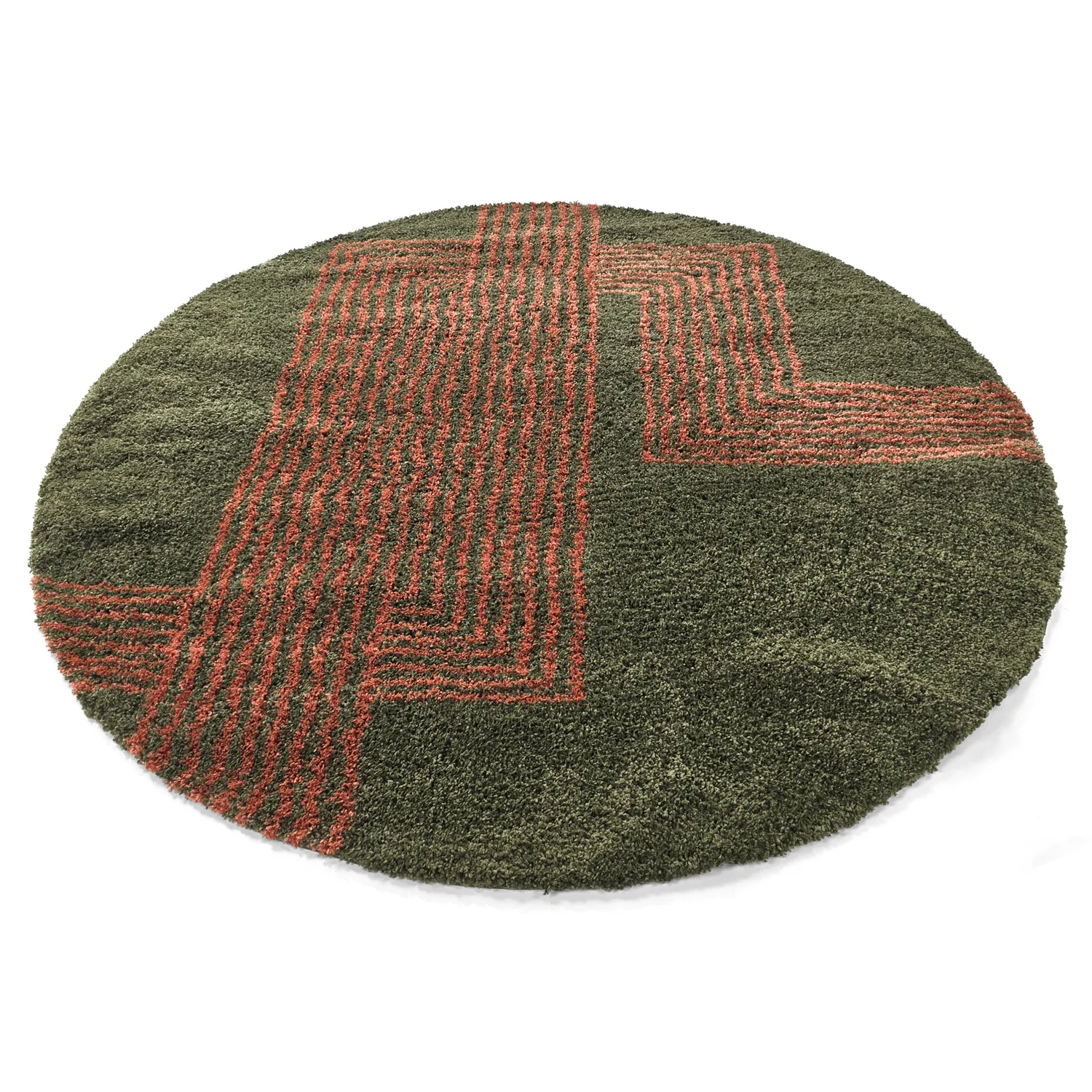 Runde Teppiche - Zagora (grün/orange)