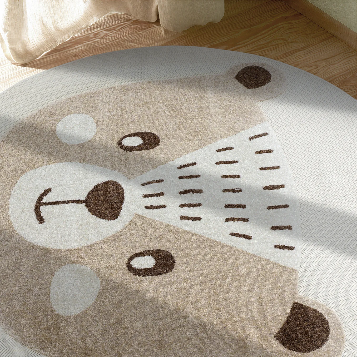 Runder Kinderteppich - Kind Bear (creme)