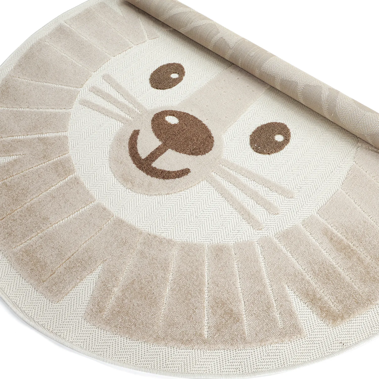 Runder Kinderteppich - Kind Lion (creme)